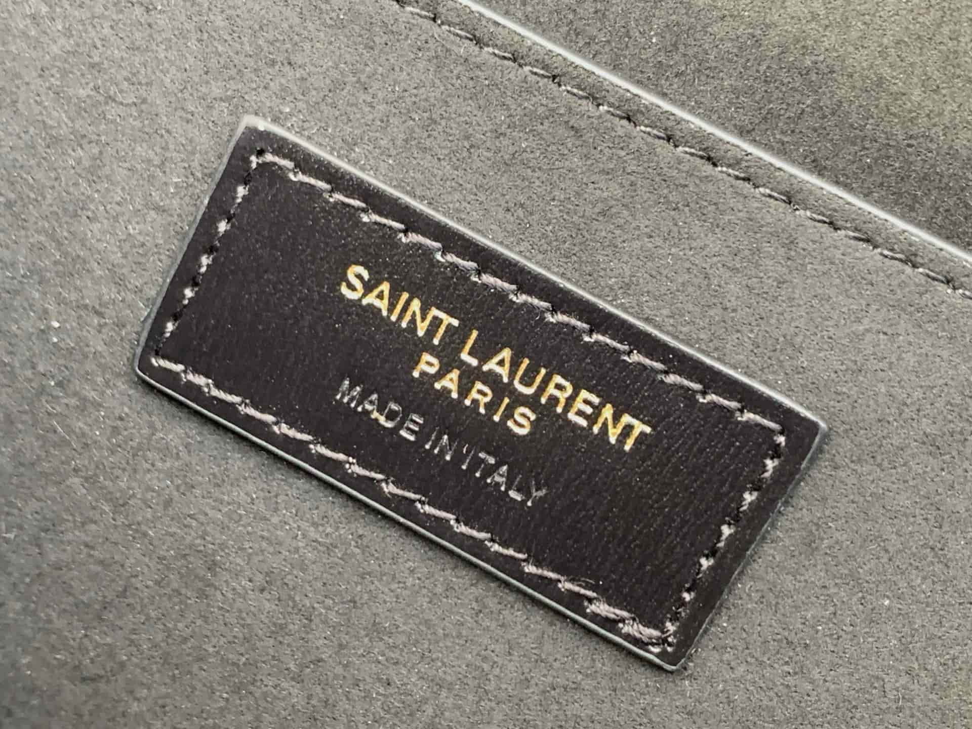 Saint Laurent Sunset Handle Bag Black and White Smooth  Leather 634723 High