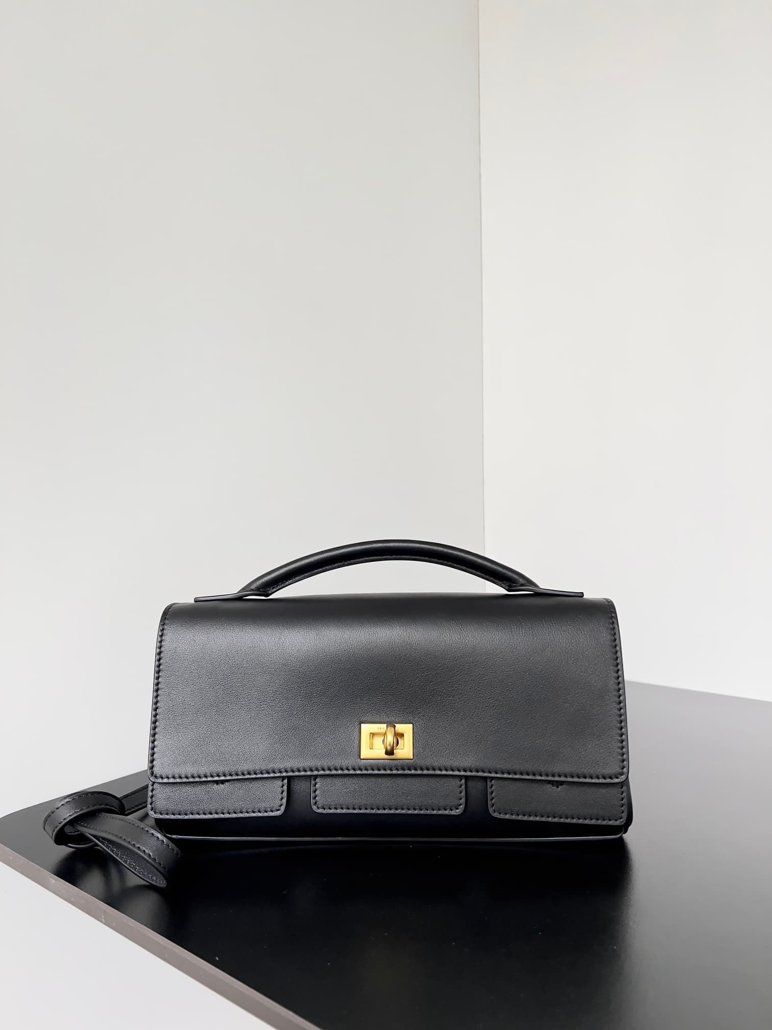 Balenciaga Bel Air Small Clutch On Strap smooth leather High
