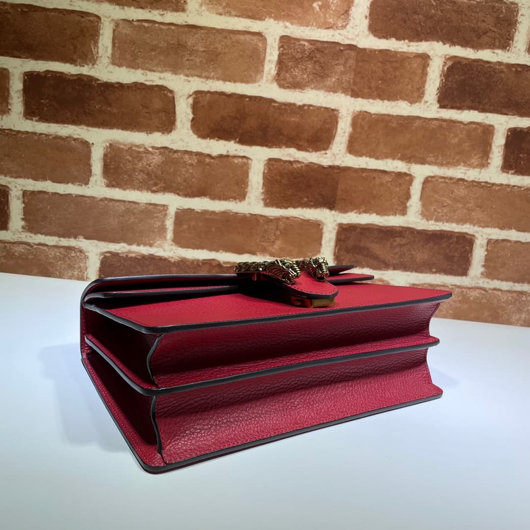 DIONYSUS GG SMALL SHOULDER BAG 400249 Leather Red High