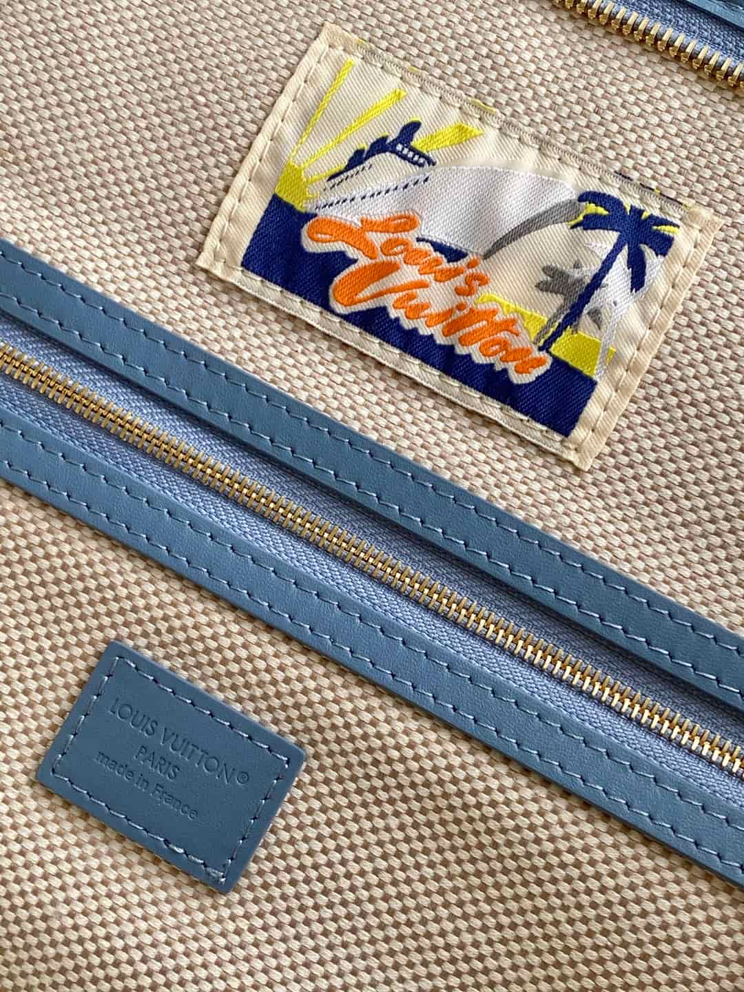 Louis Vuitton Nevereverfull Denim Blue Damier Denim 3D cotton canvas N00198 High