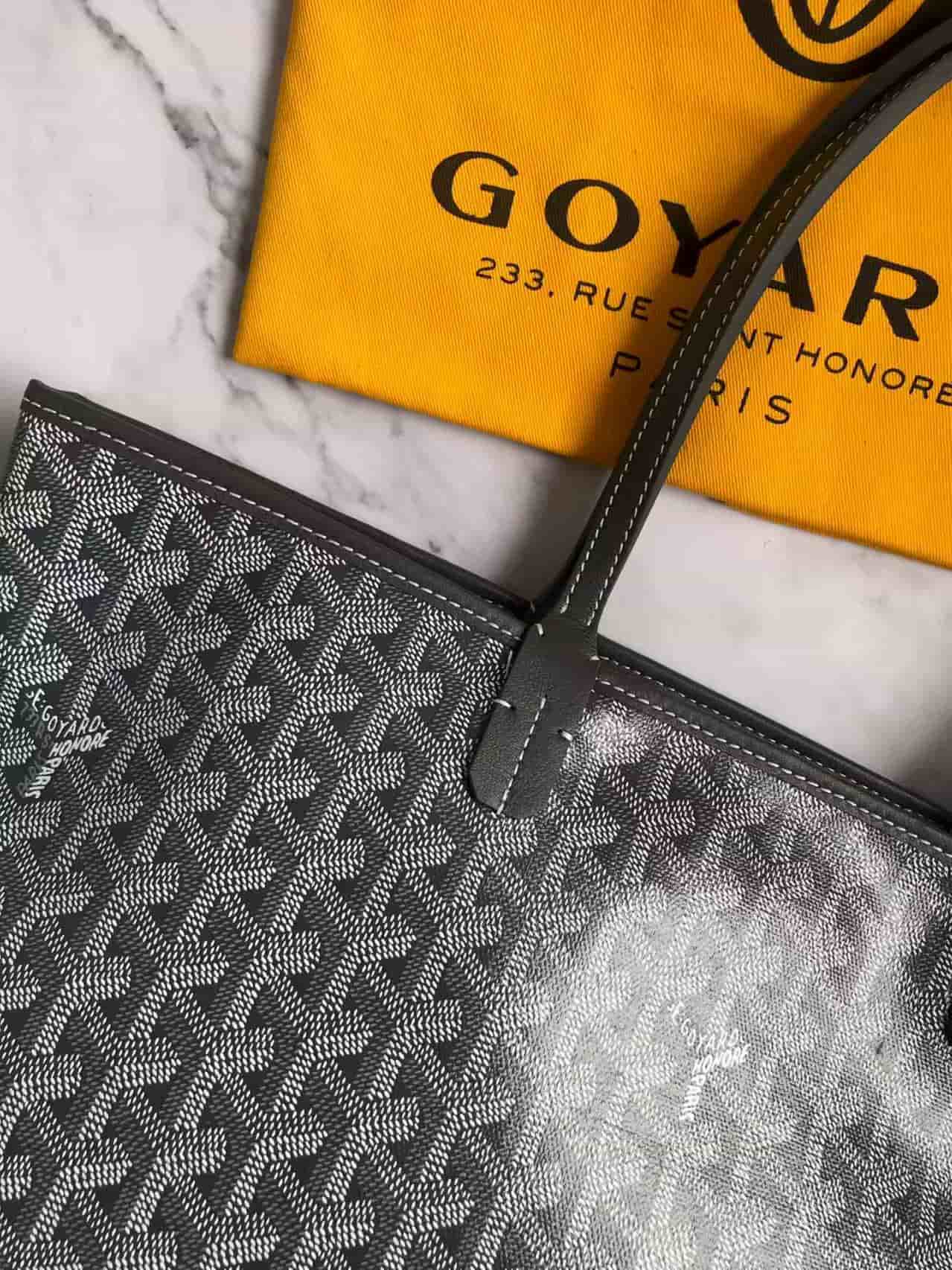 ARTOIS PM BAG Goyardine Canvas & Chevroches Calfskin Grey High