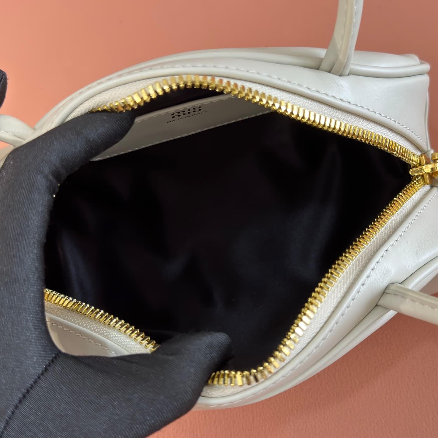 Miu Miu Chalk White Beau Leather Bag 5BB192 High