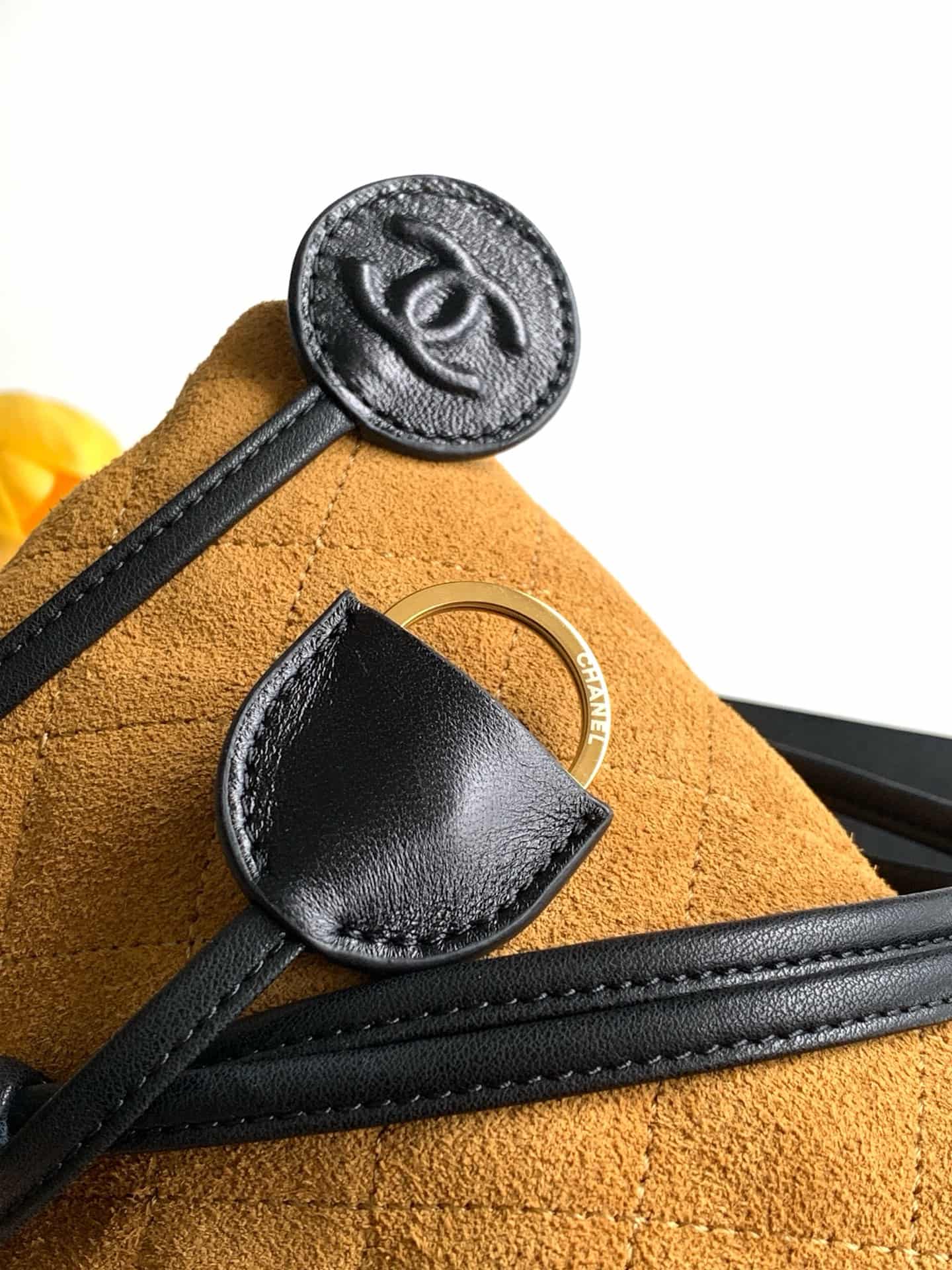Chanel Clutch with Leather Strap Suede Calfskin & Gold-tone Metal AP5227 Camel A