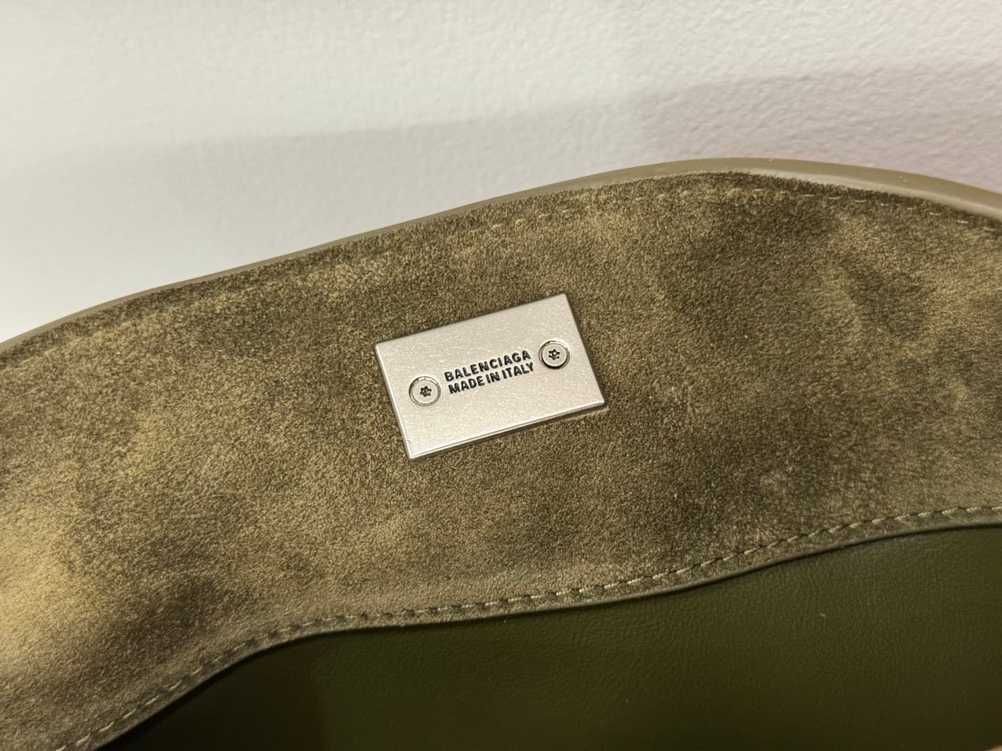 Balenciaga Rodeo Mini Bag in Khaki Waxed Suede Calfskin With Silver-Tone Metal TOP