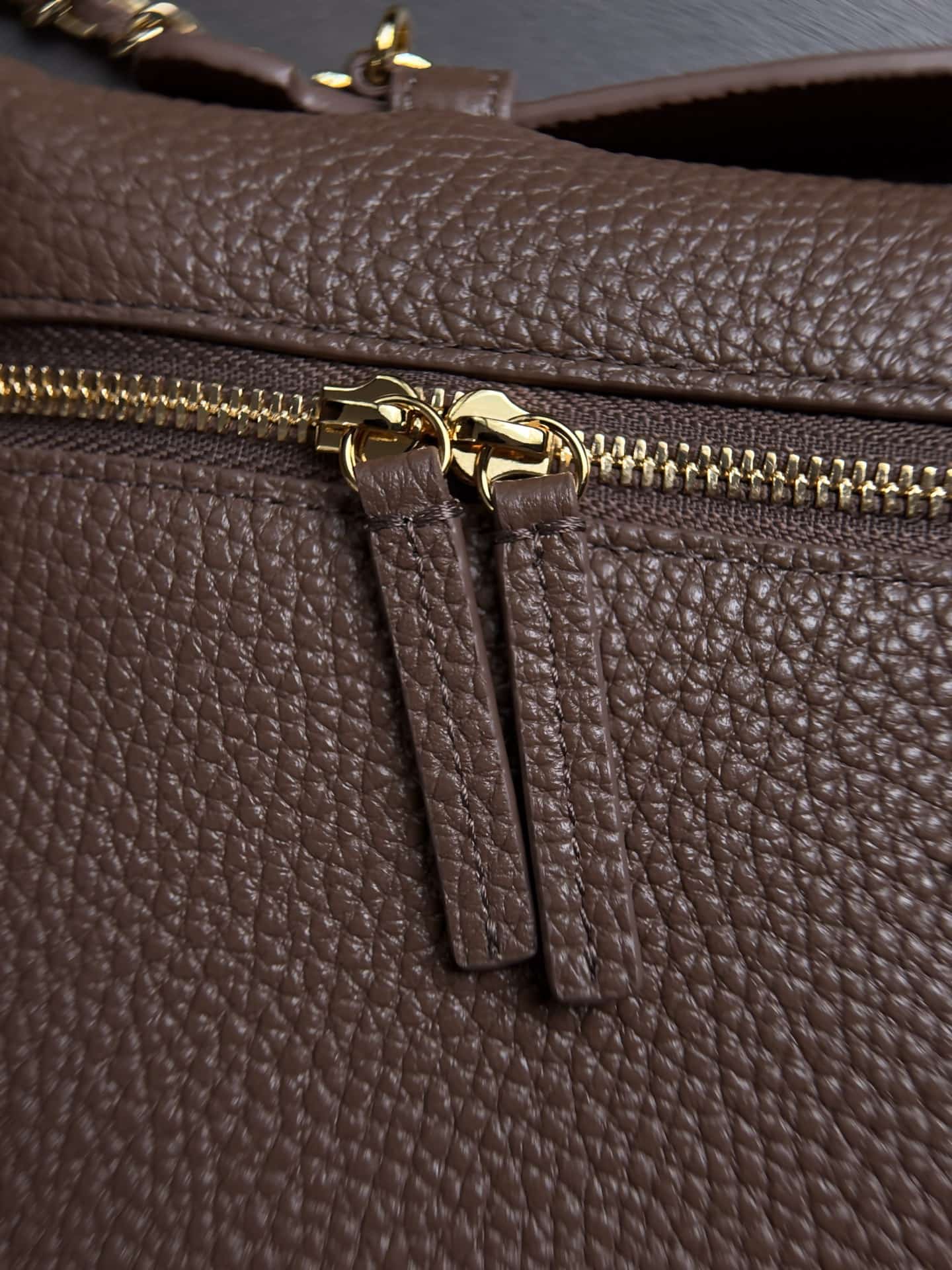 Chanel Large Vanity with chain Grained Calfskin & Gold-Tone Metal Dark Brown AS5347 A