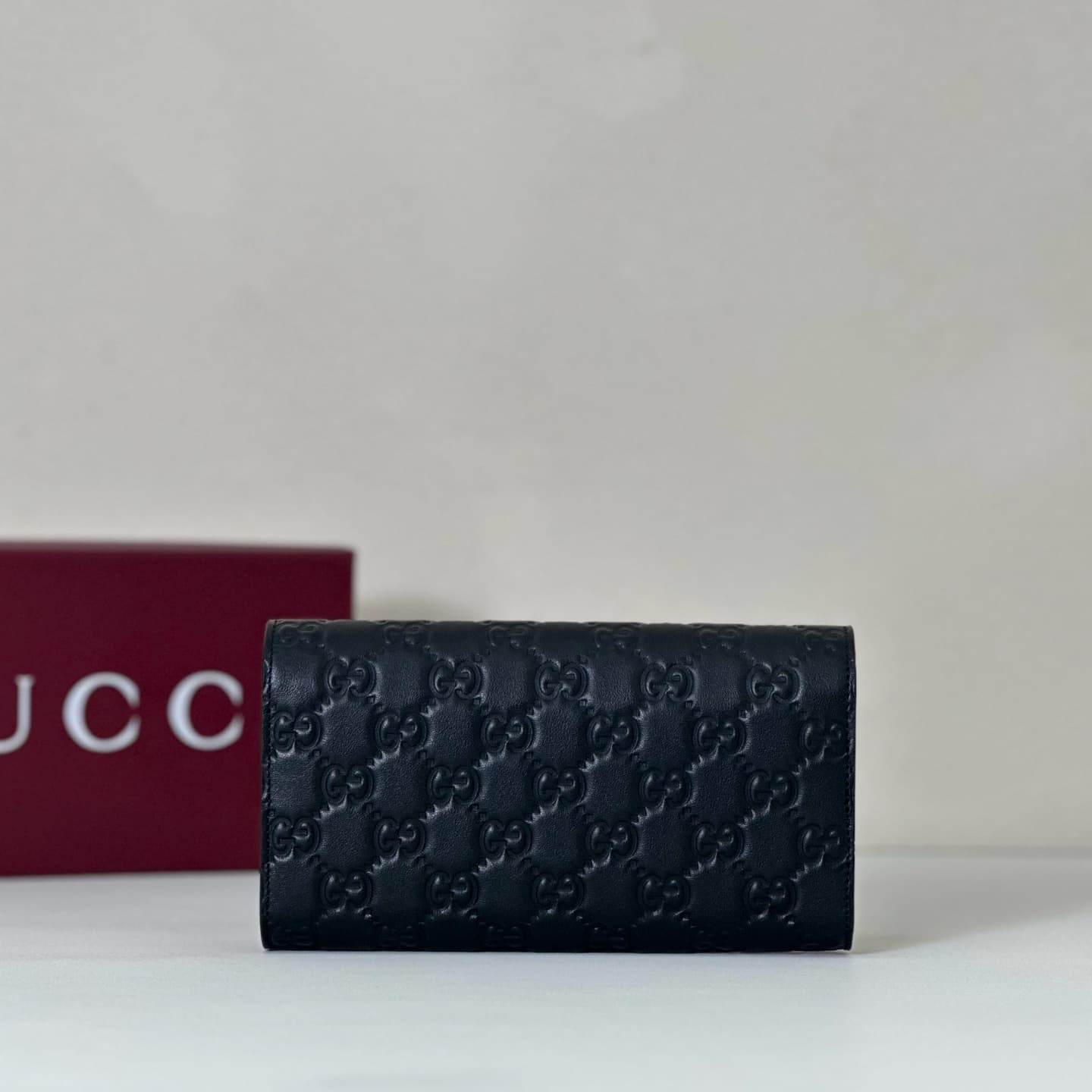 Gucci GG Emblem continental wallet Black 847210 High
