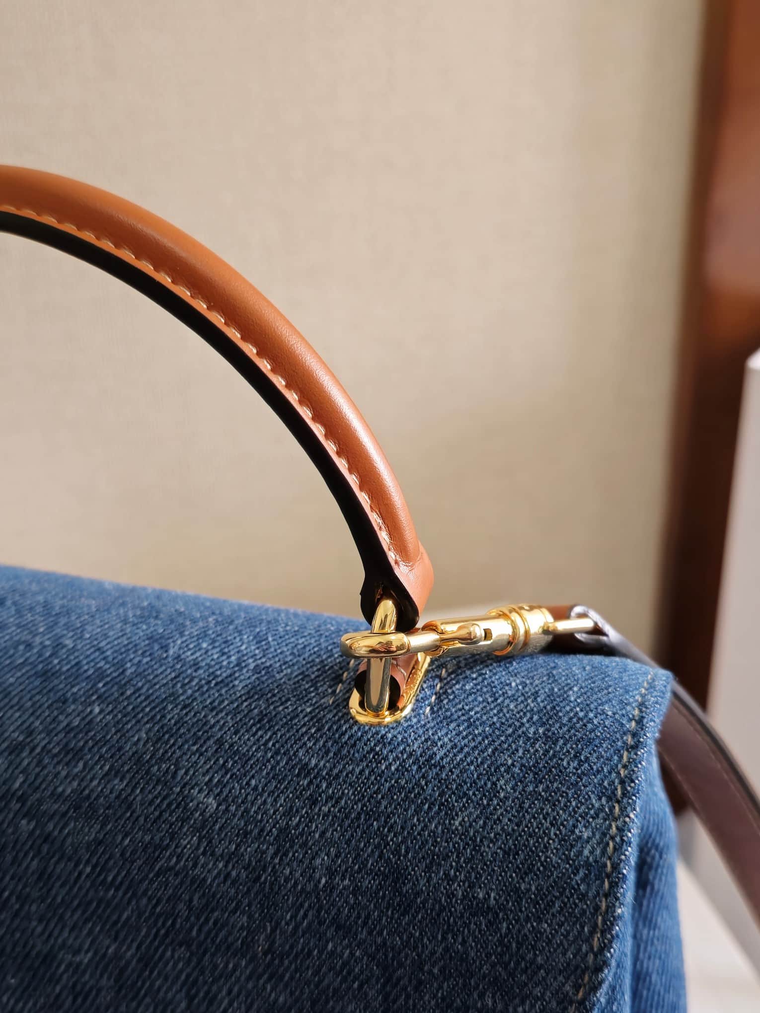 Celine Mini Teen Nino bag in Blue Denim High