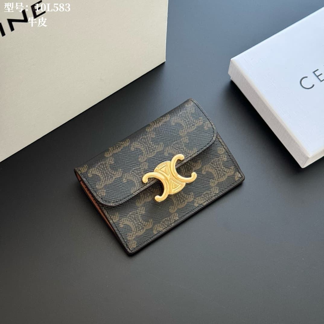 Celine Triomphe Flap Card Holder in Canvas High