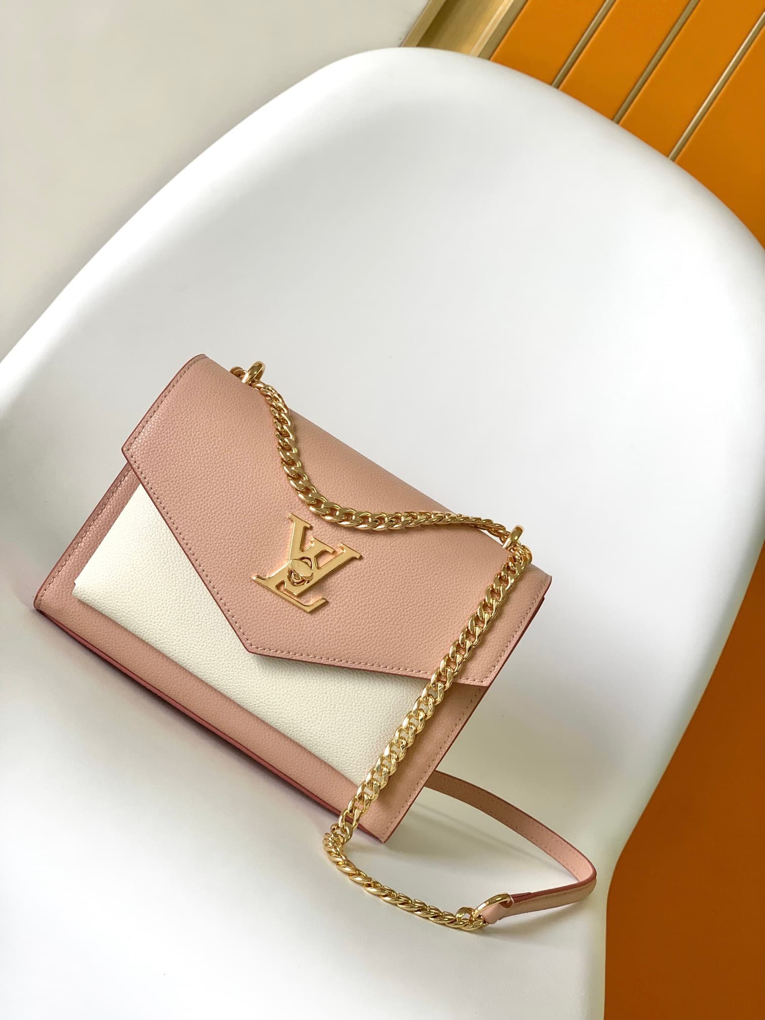 Louis Vuitton Soft Calfskin My Lockme Chain Bag  Rose Trianon Colorway M21217 High