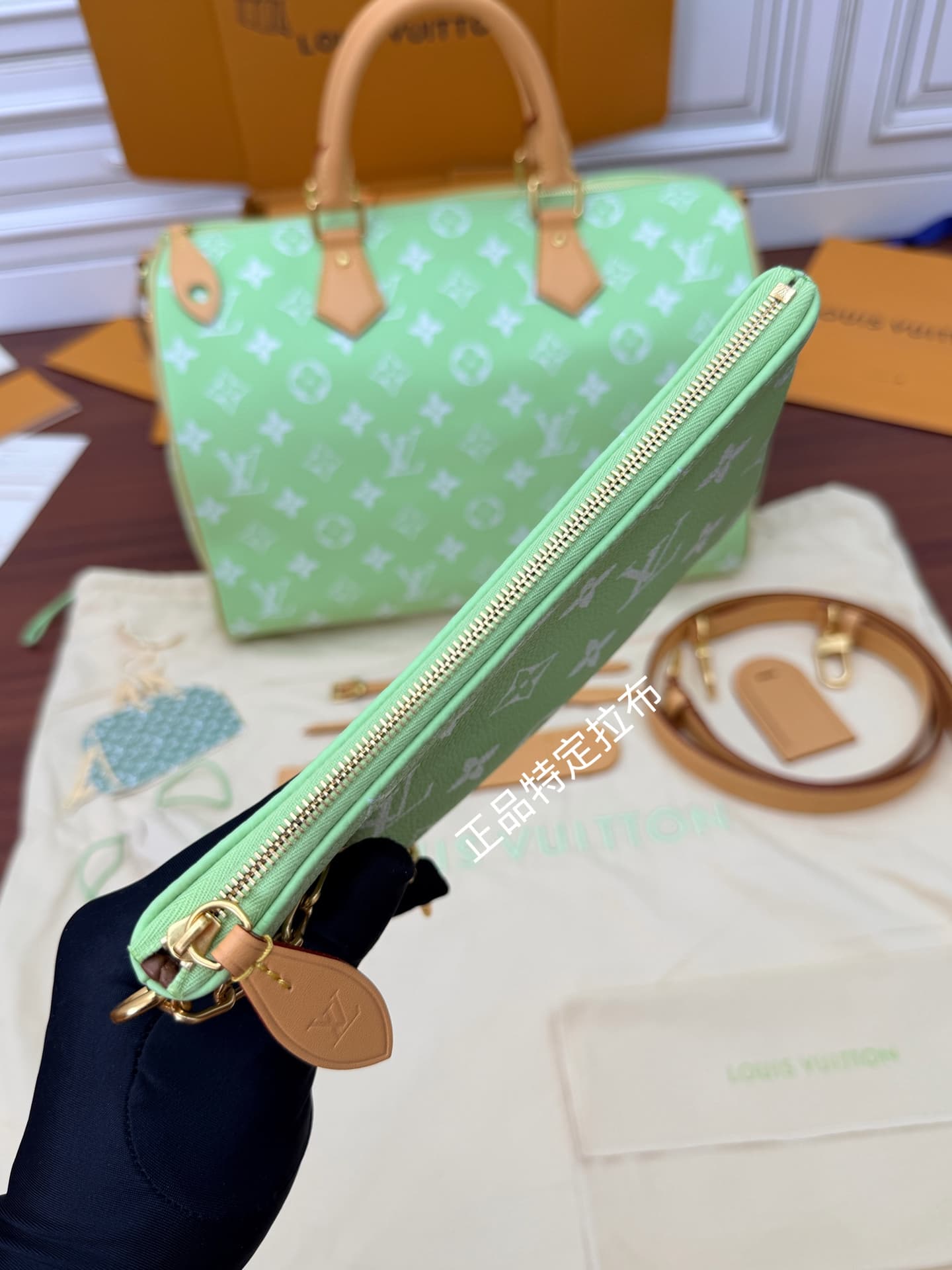 Louis Vuitton Speedy P9 Bandoulière 40 Frozen Lime Calf leather M13921 TOP