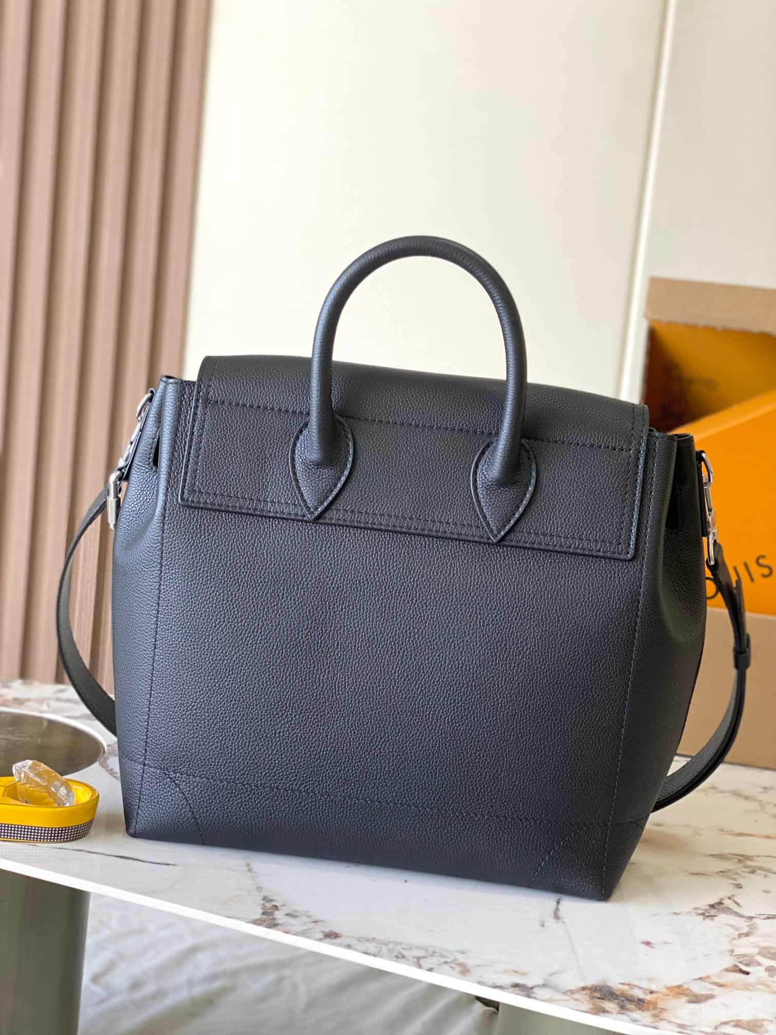 Louis Vuitton Steamer 30 Black LV Touch calfskin leather M27061 TOP