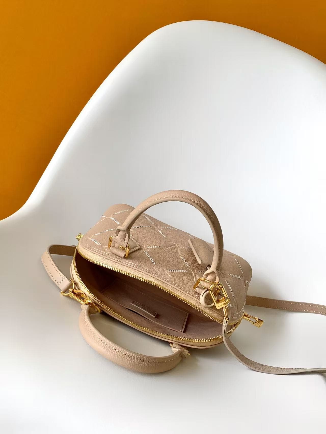 Louis Vuitton Alma BB Hazelnut Couture Monogram Empreinte Leather M28458 High