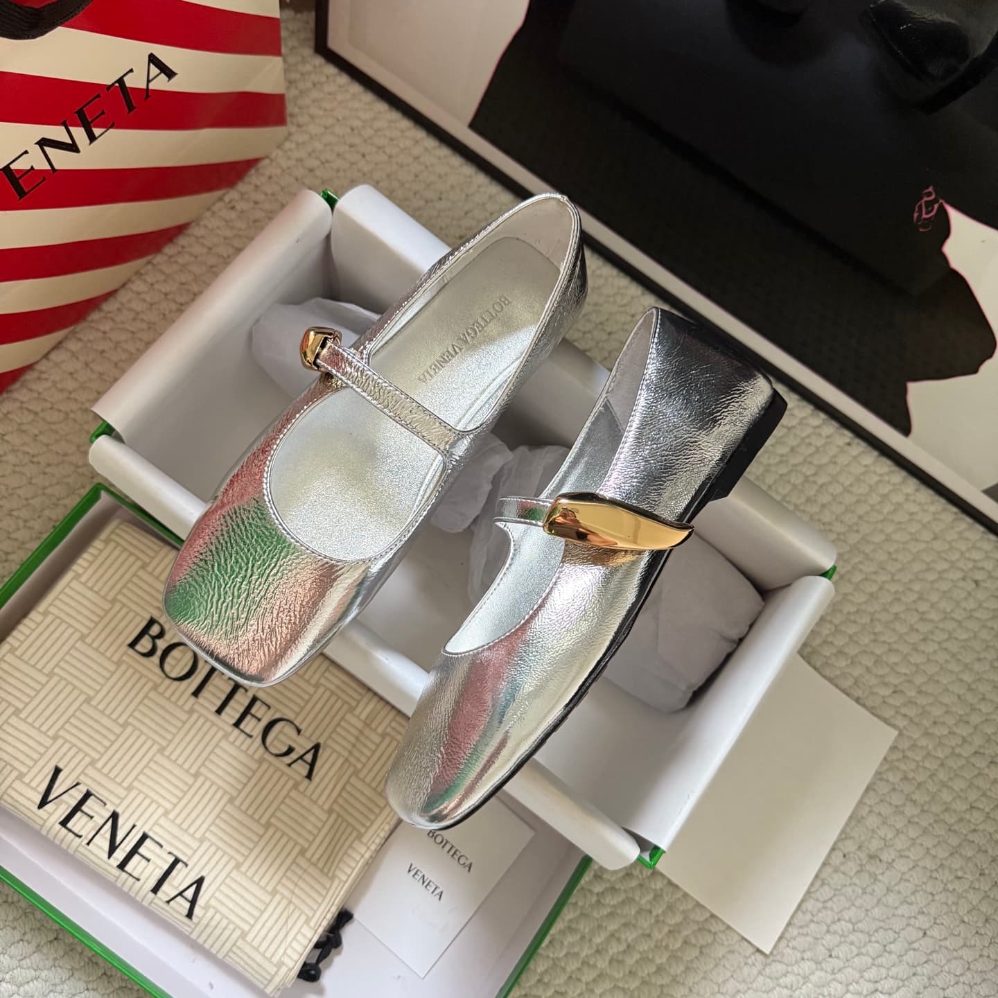 Bottega Veneta Nappa Leather Mary Jane Flats Women