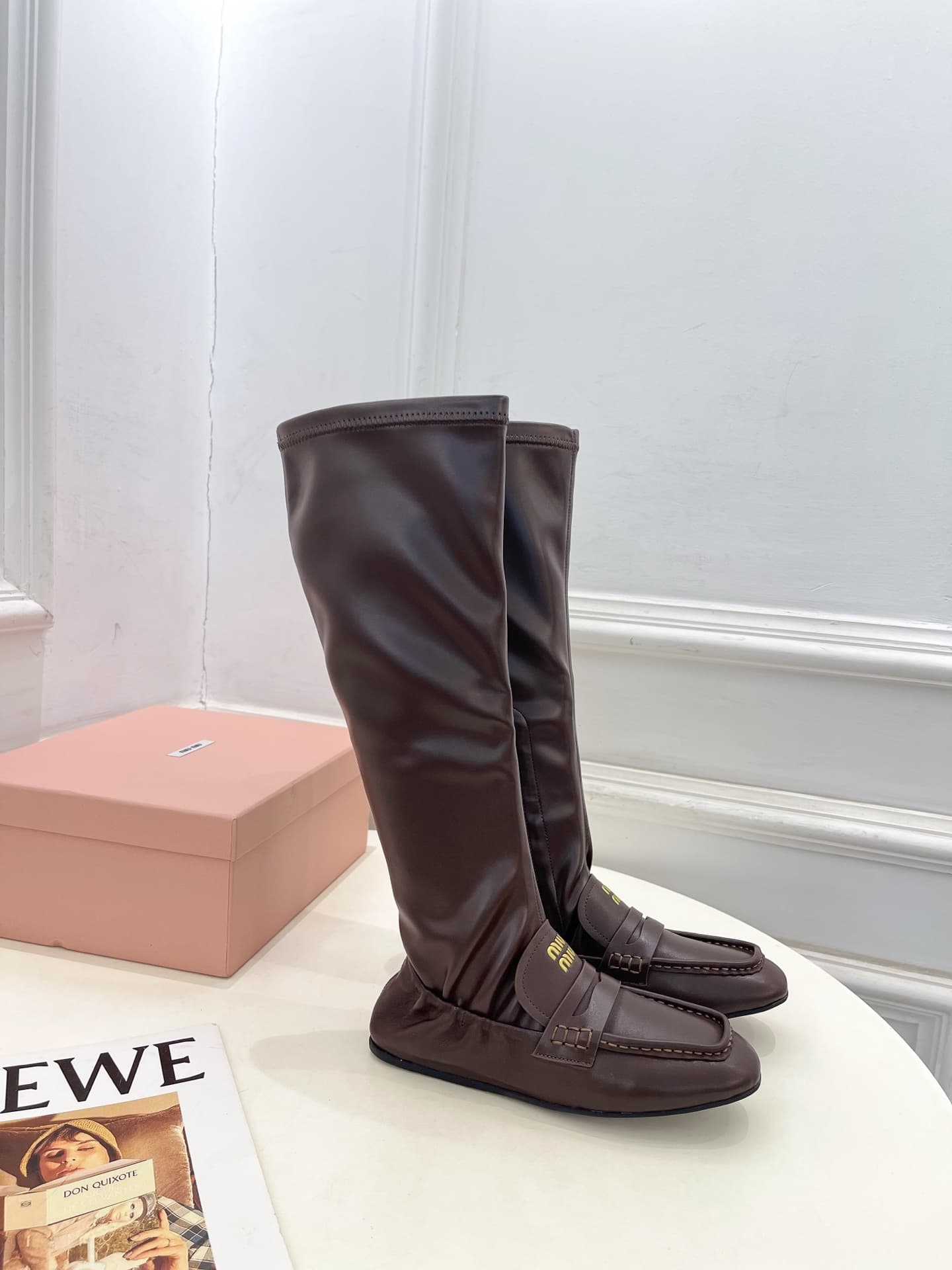 Miu Miu Ruches Nappa Leather Boots Women