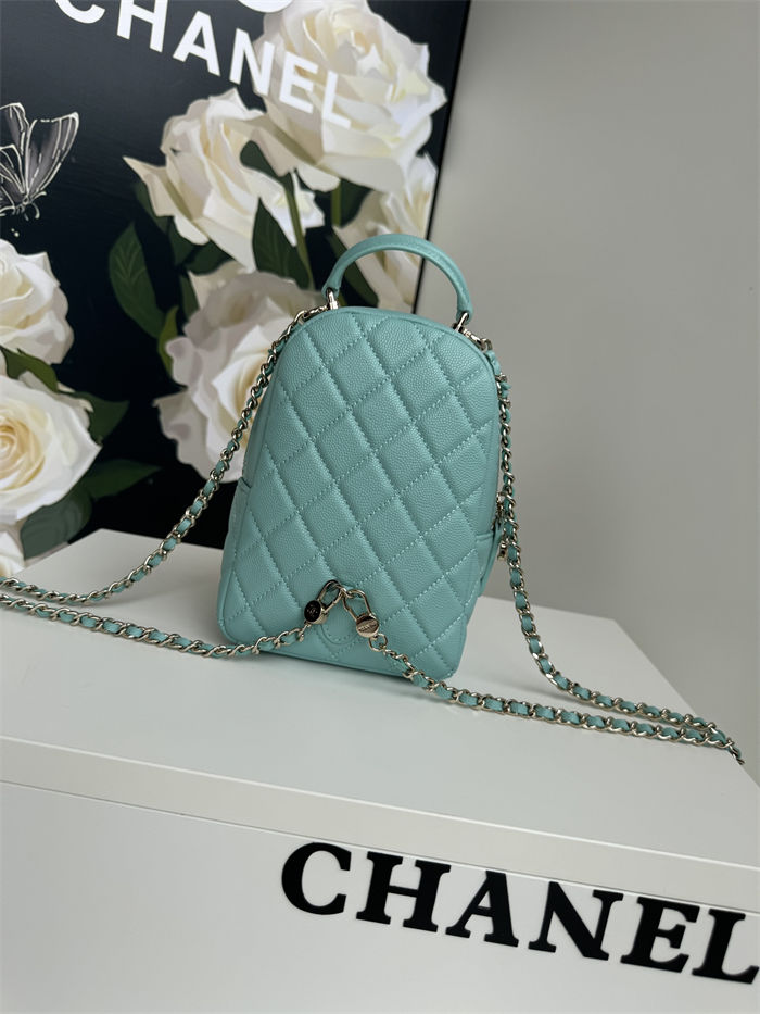 Chanel Mini Backpack Grained Calfskin Gold-Tone Metal AP3753 Mint A