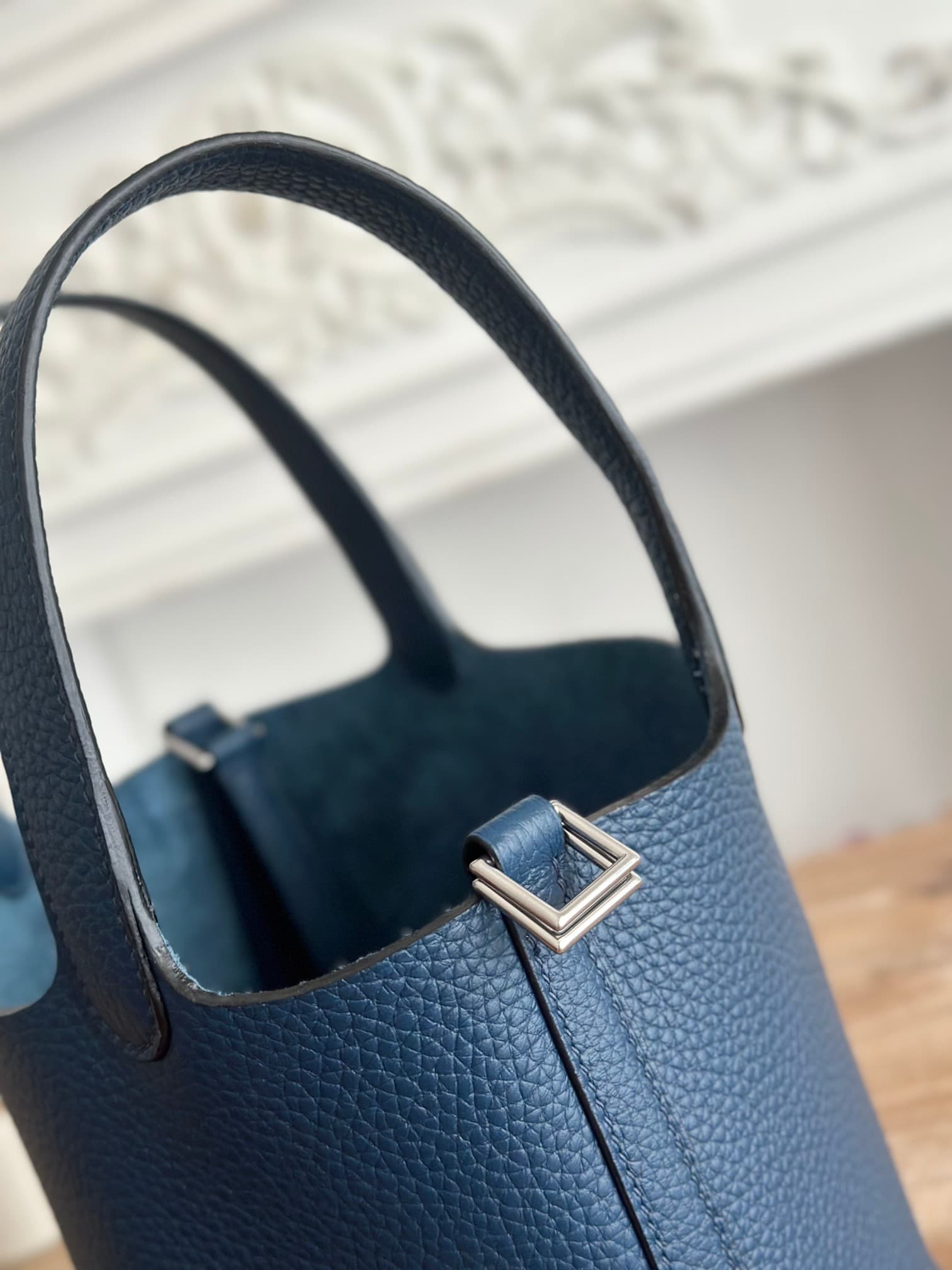 Hermès Picotin Lock 18 Bucket Bag TC Leather Silver/Gold Metal Bleu Saphir Wax High