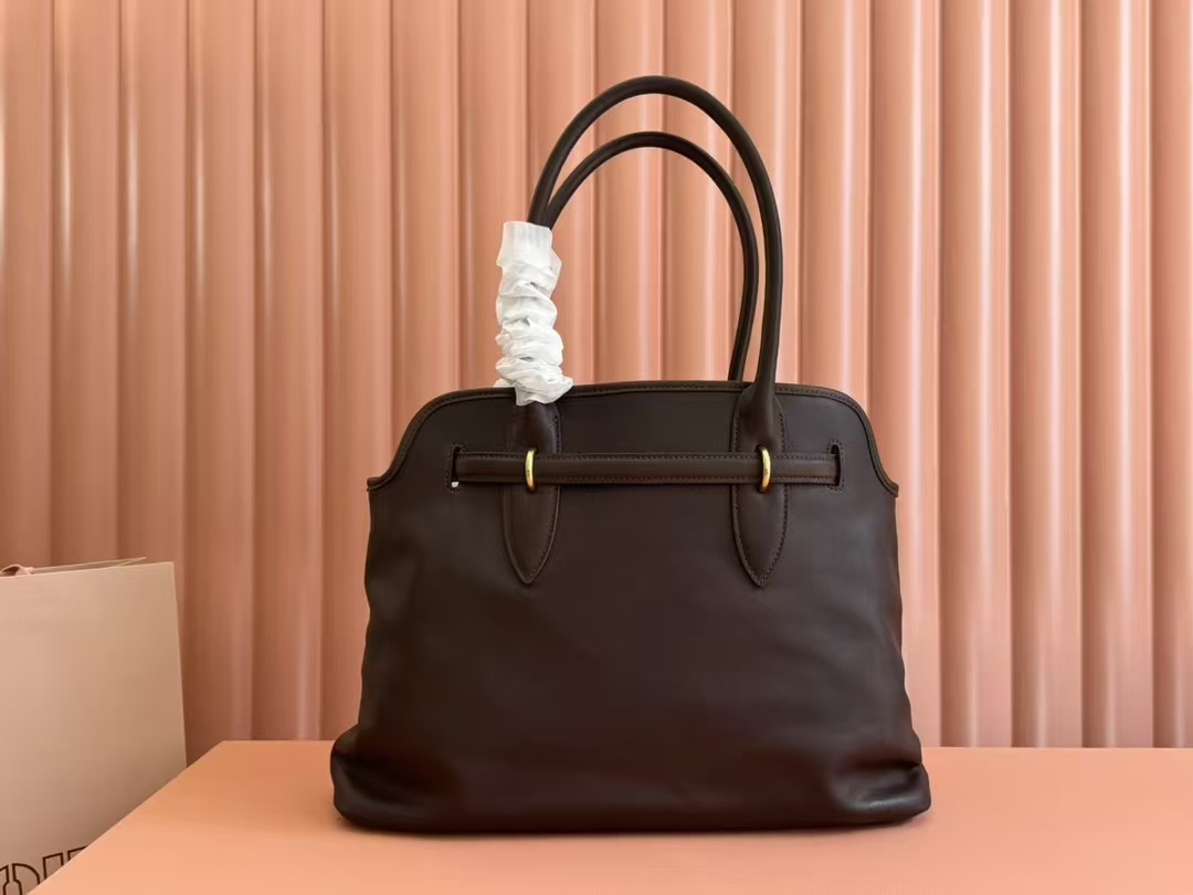 Miu Miu Aventure nappa leather Medium bag in Briarwood Top