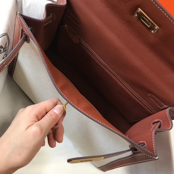 Hermes Evelyne III PM Bag Calfskin In Camel High