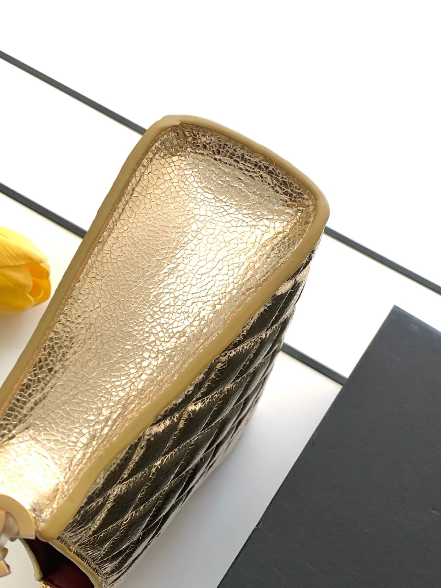 Chanel evening bag AS6045 lambskin & gold-tone metal gold high
