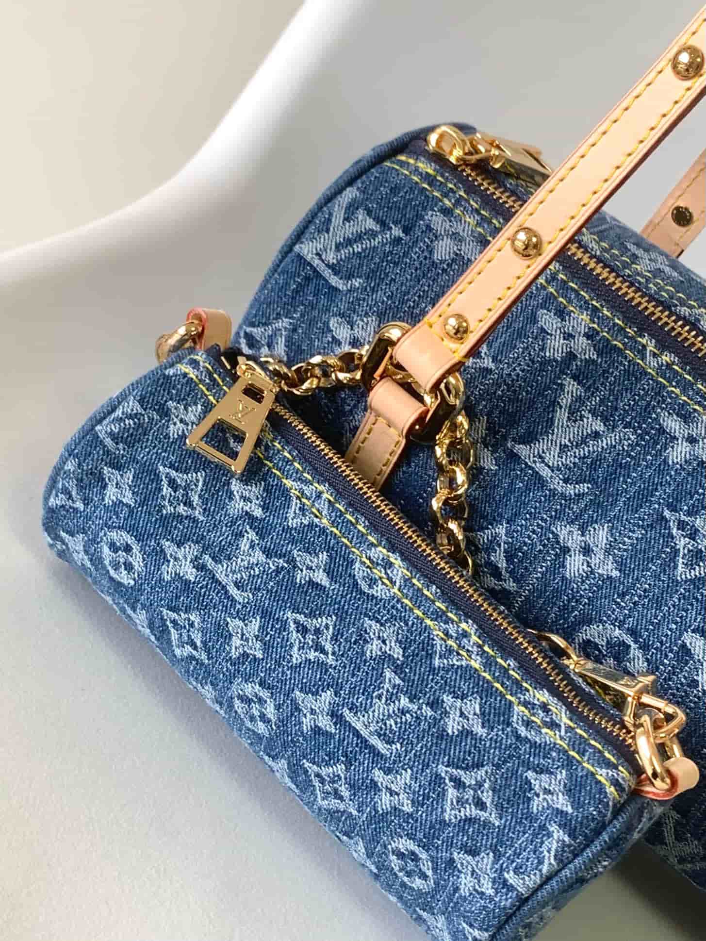 Louis Vuitton Monogram Denim Papillon bag in Denim Blue M46830 High