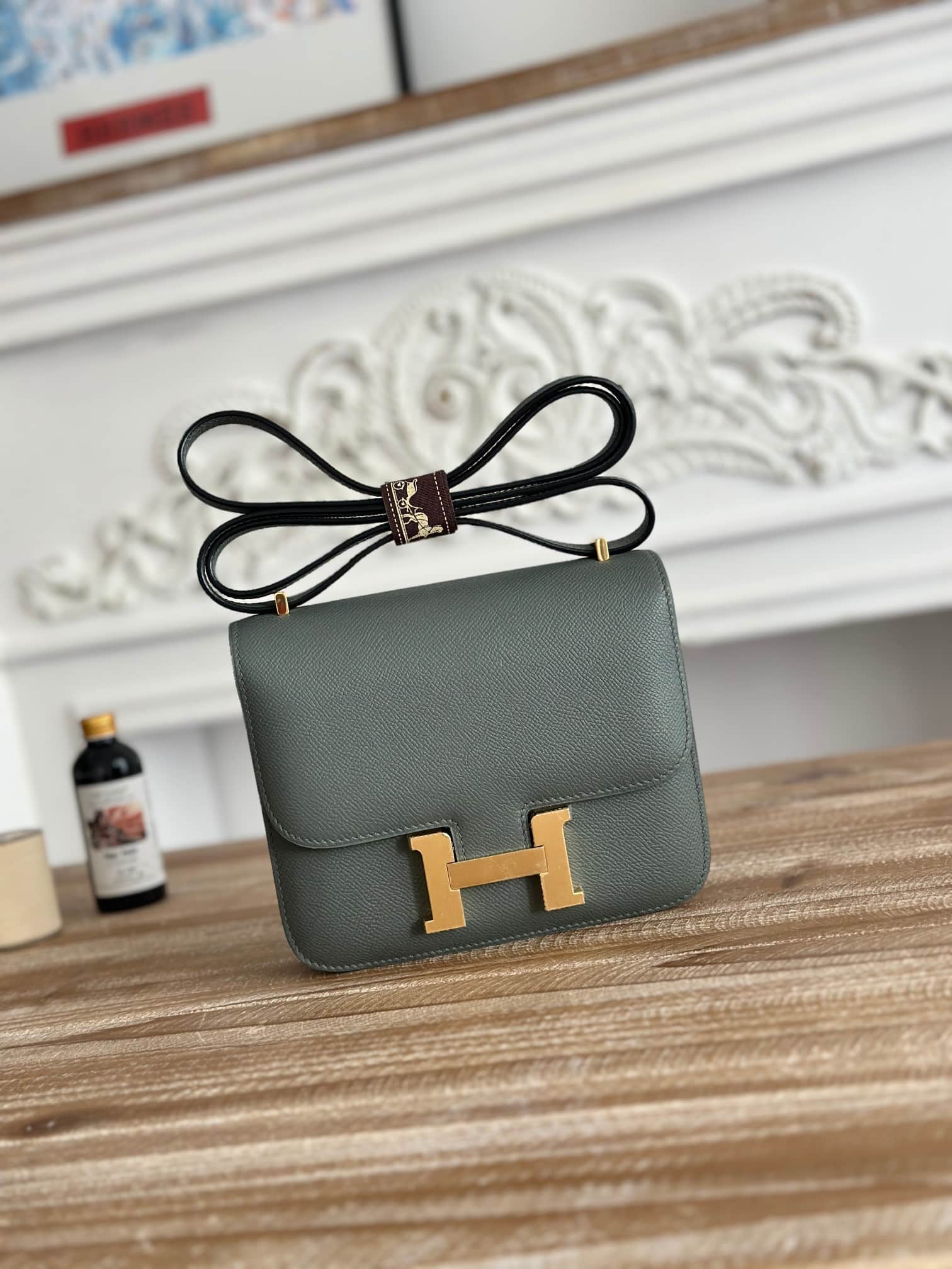 Hermes Mini Constance 18cm Epsom Bag WAX Vert Amande High