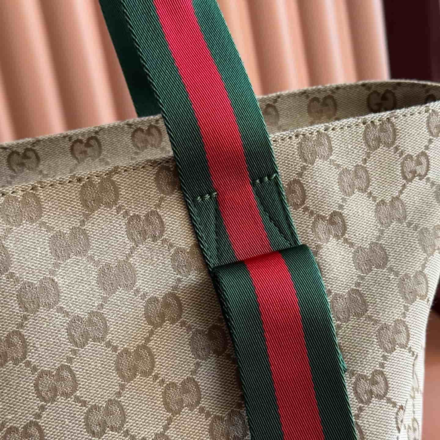 Gucci GG small tote bag Sand and dark brown GG canvas ‎875941 High