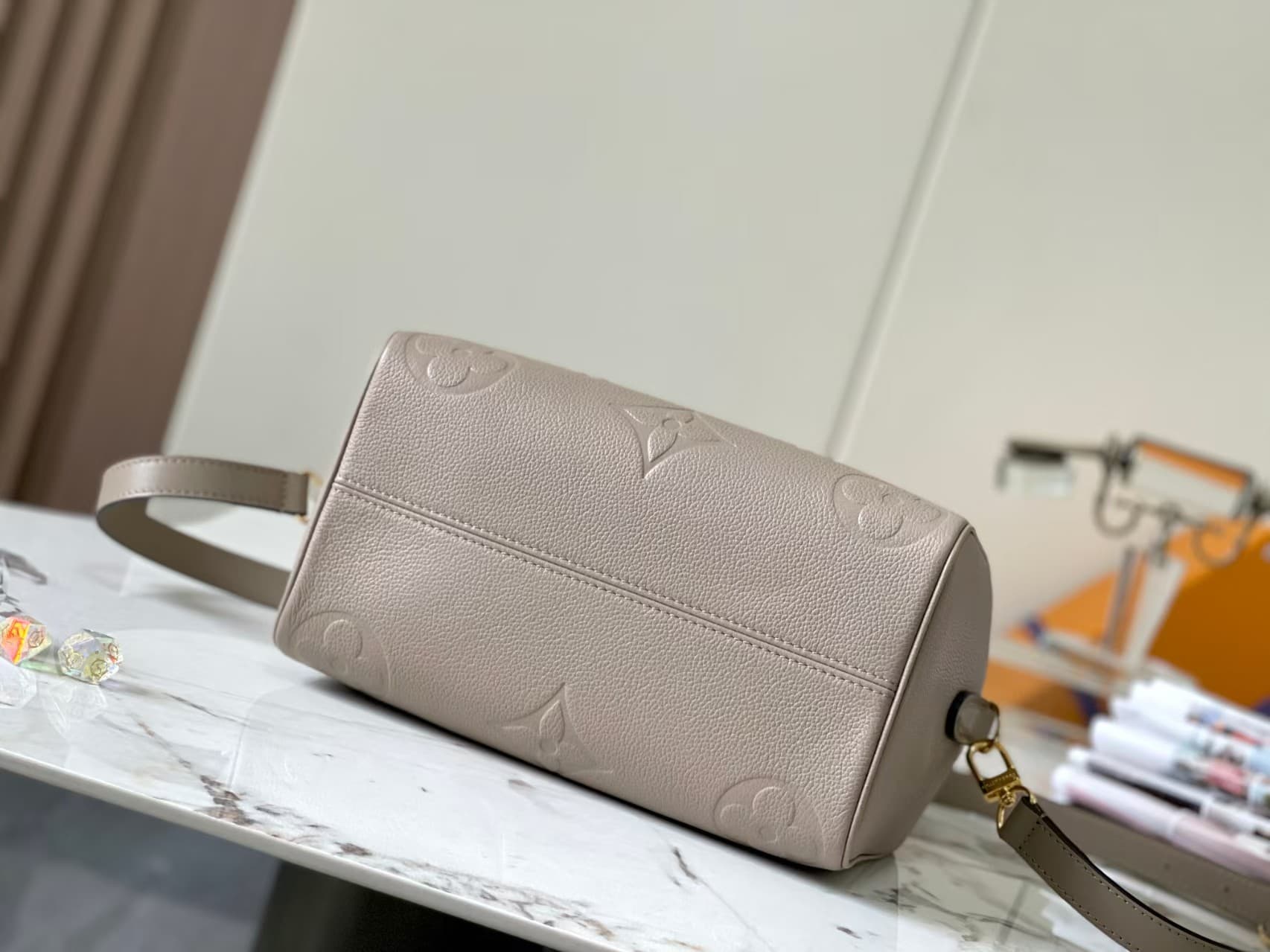 Louis Vuitton Speedy Bandouliere 25 Monogram Empreinte M58947 Taupe High