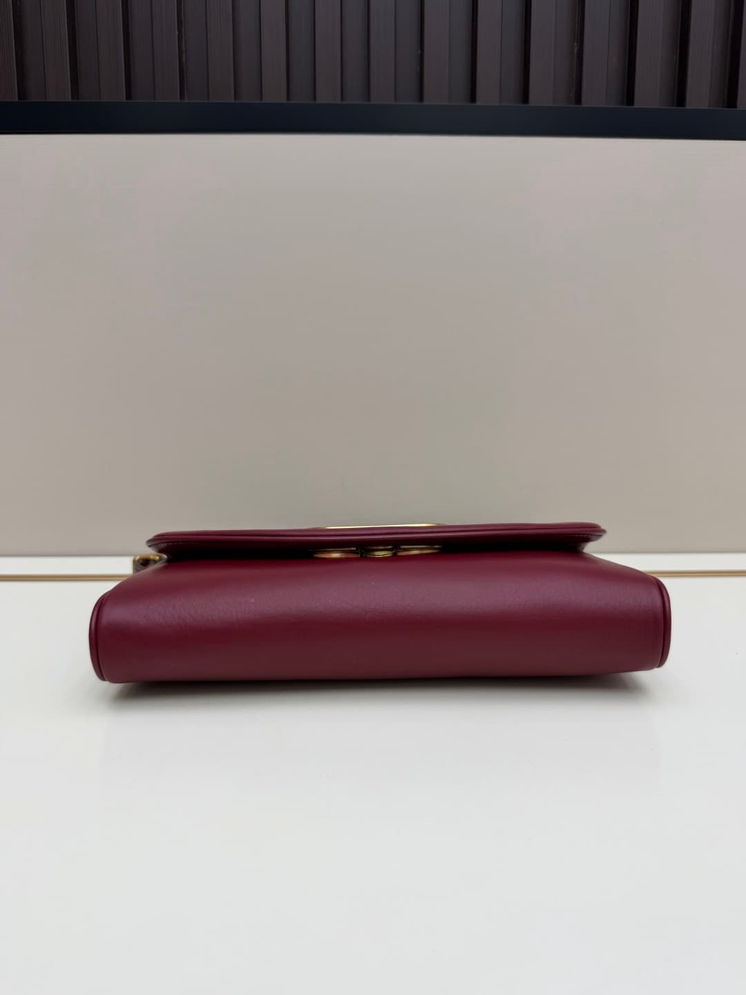 Valentino Garavani Devain Small Nappa Shoulder Bag Burgundy High