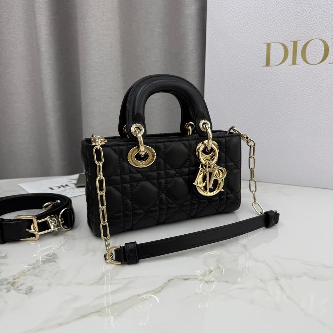 Dior Lady D-Joy Bag Black Cannage Lambskin M0636 High