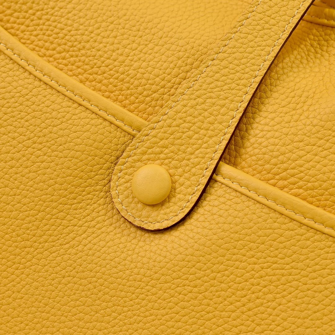 Hermes Evelyne III PM Bag Clemence Leather In Yellow High