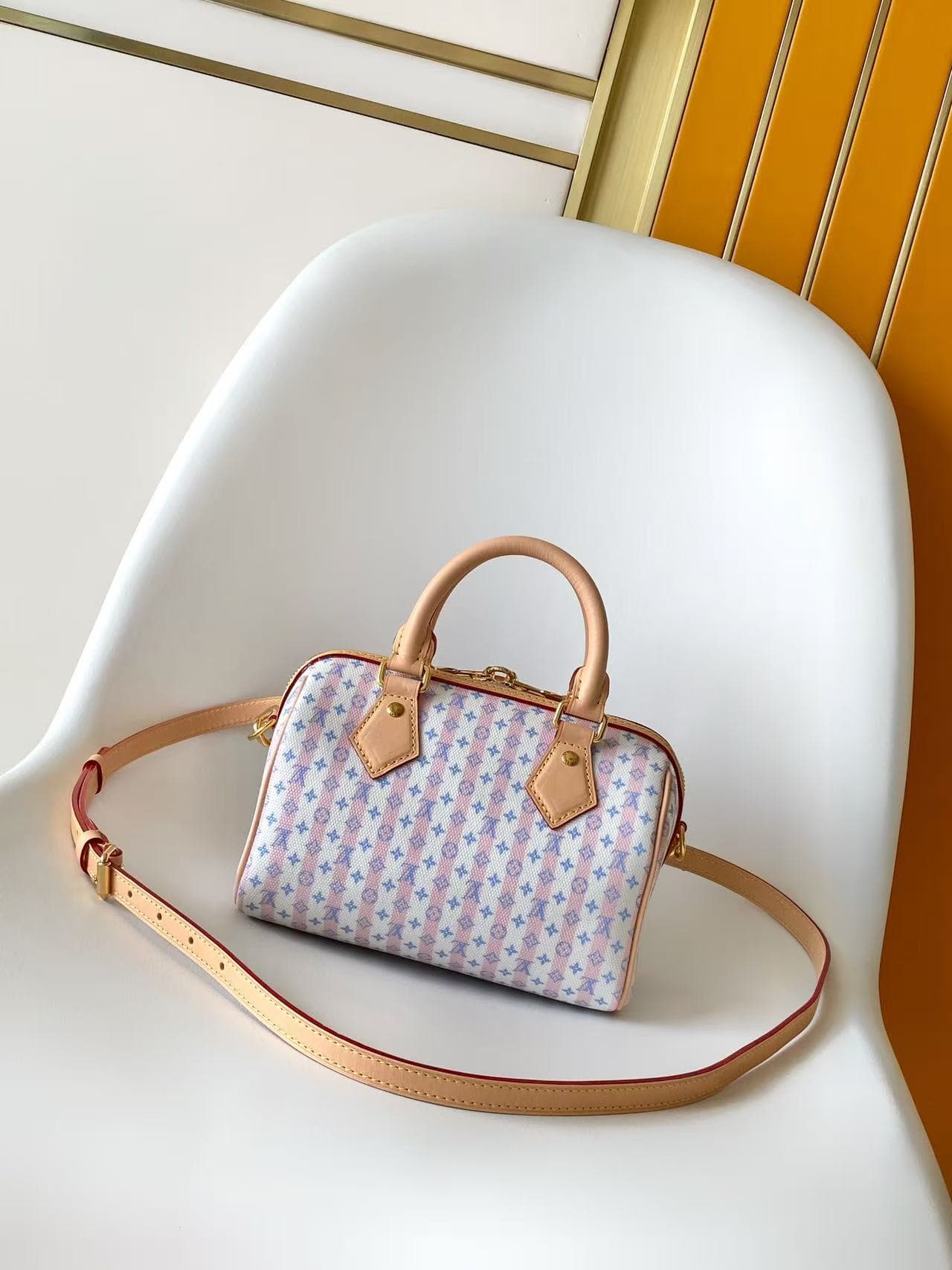 Louis Vuitton Speedy Bandoulière 20 Blue Monogram Canvas M28688 High
