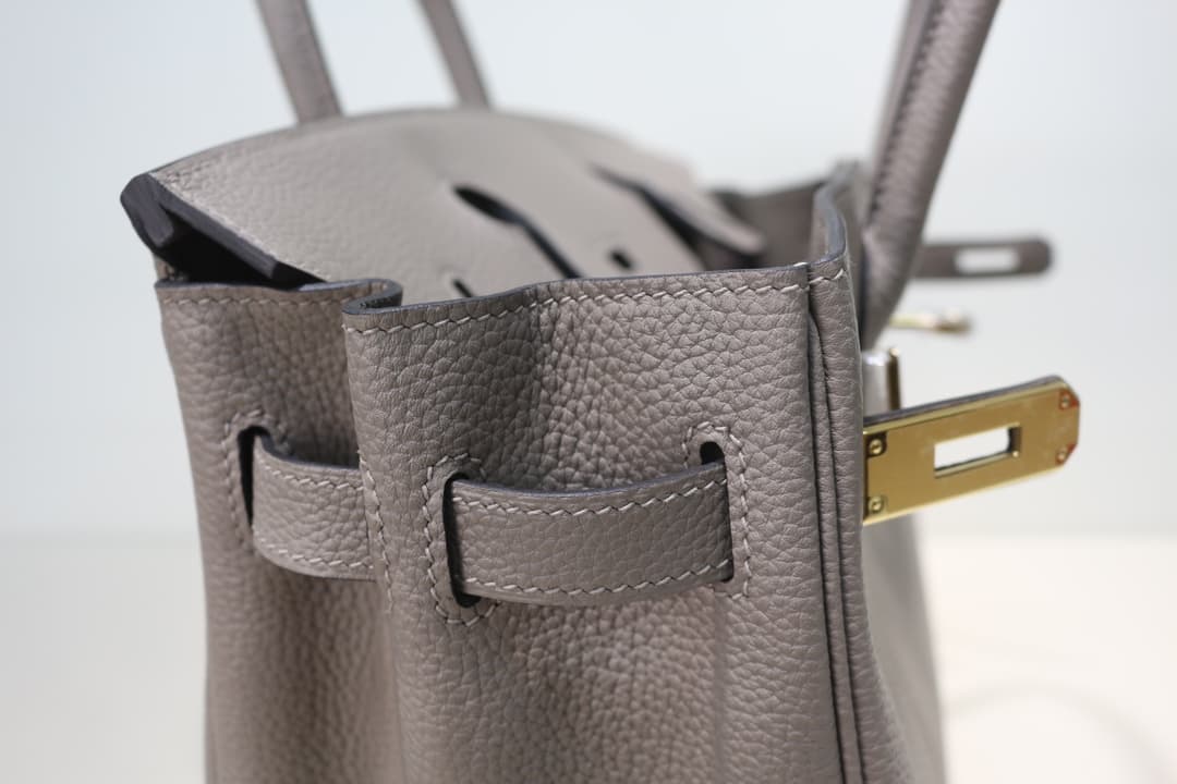 Hermes Birkin 25/30/35cm Bag Togo Leather In Gris Asphalte WAX High