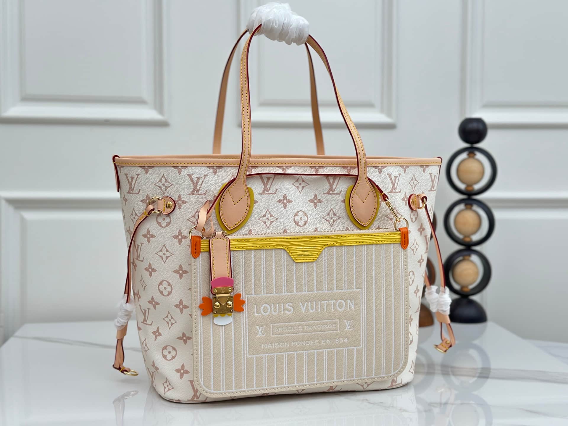 Louis Vuitton Neverfull Inside Out MM Monogram Dune Coated canvas M2A095 High
