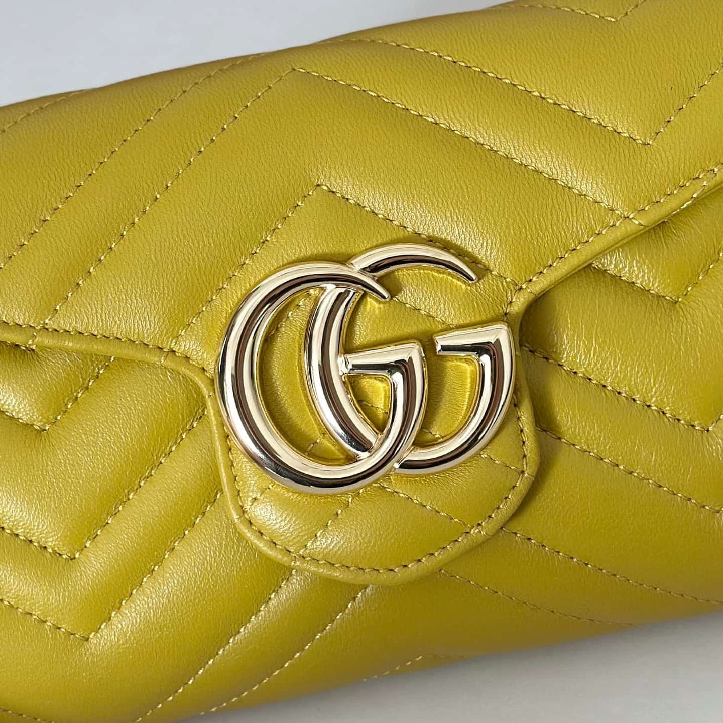 Gucci Marmont wallet on chain ‎Lambskin Yellow 837745 High