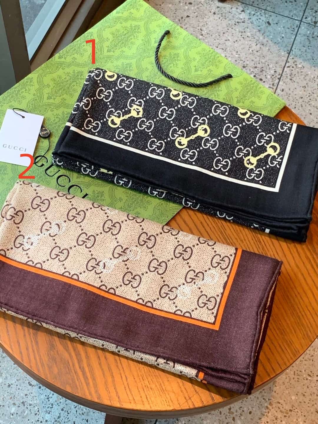 Gucci GG Horsebit print silk scarf