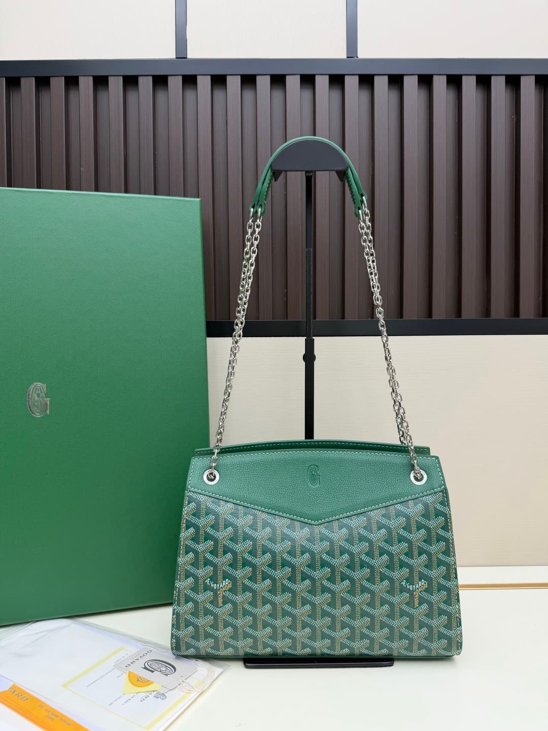 Goyard Rouette Structure bag in Green Goyardine Canvas High