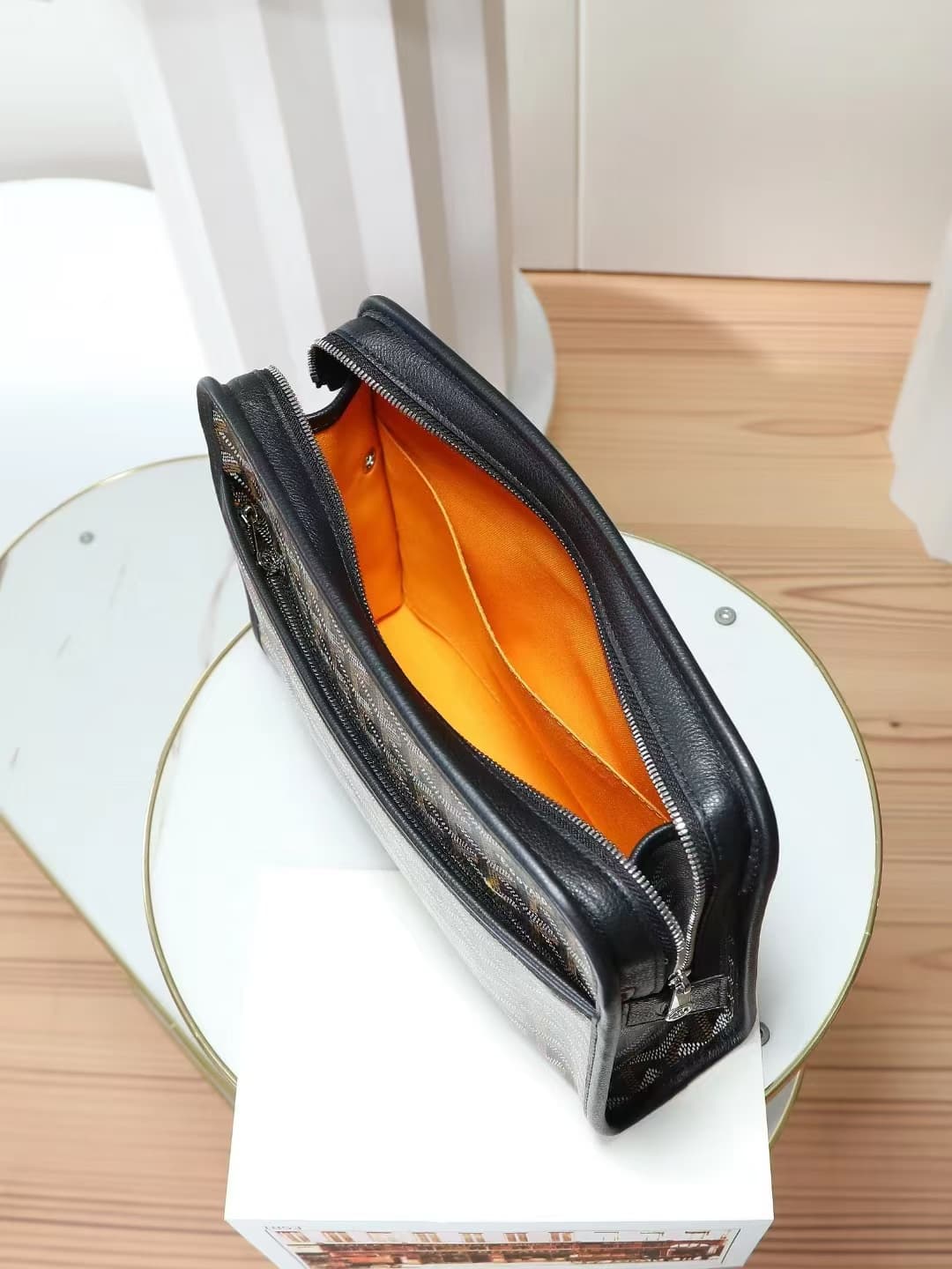 Goyard Jouvence Toiletry Bag in Black Goyardine Canvas High