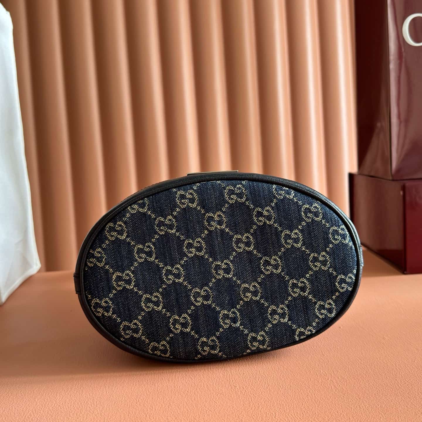 Gucci Venice small bucket bag Dark blue washed GG denim  ‎875237 High
