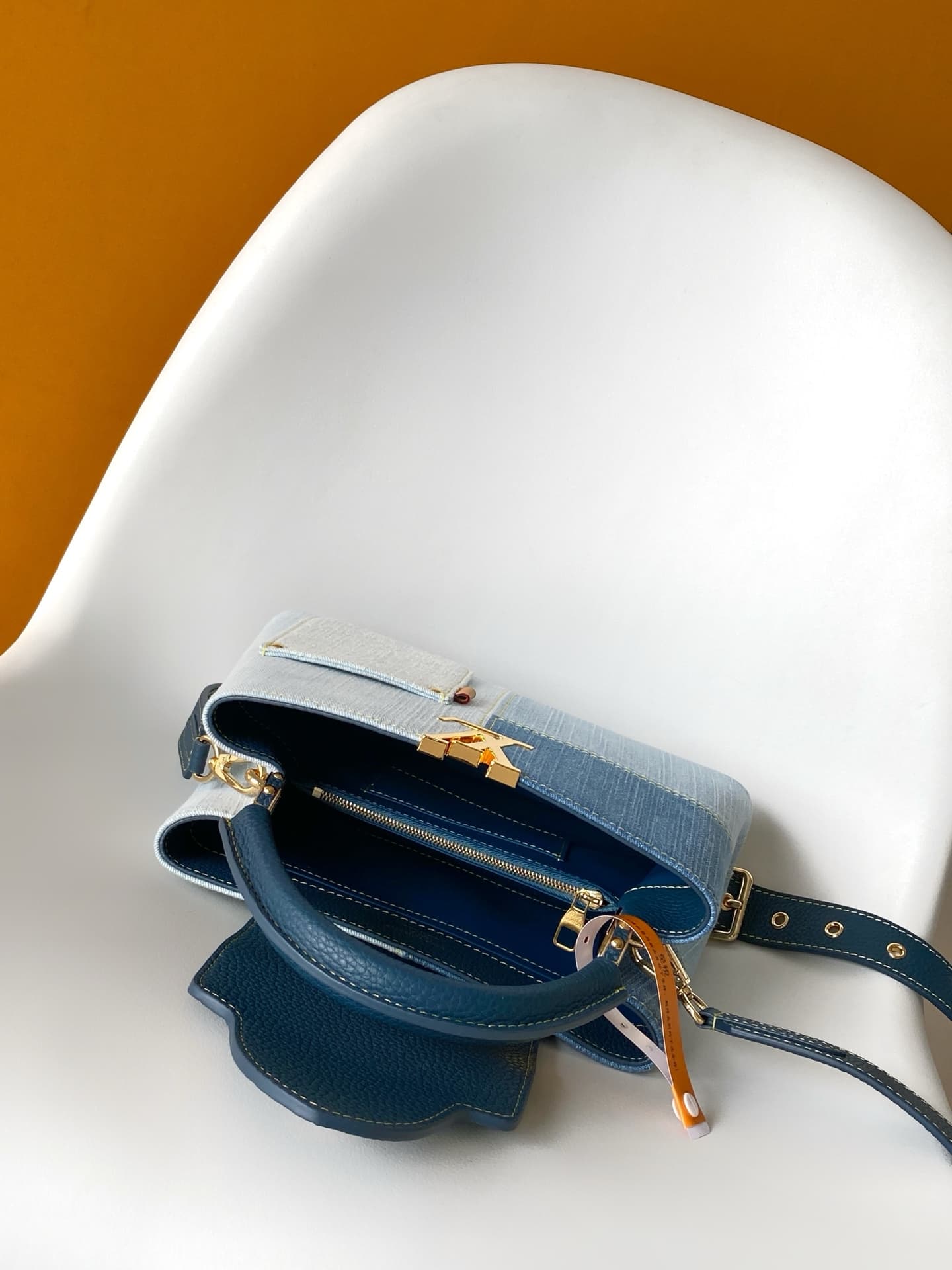 Louis Vuitton Capucines BB Blue Denim GOTS certified cotton M27302 TOP
