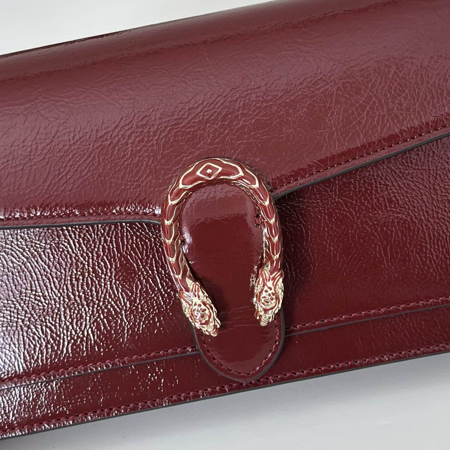 DIONYSUS WALLET ON CHAIN 837374 Red leather High