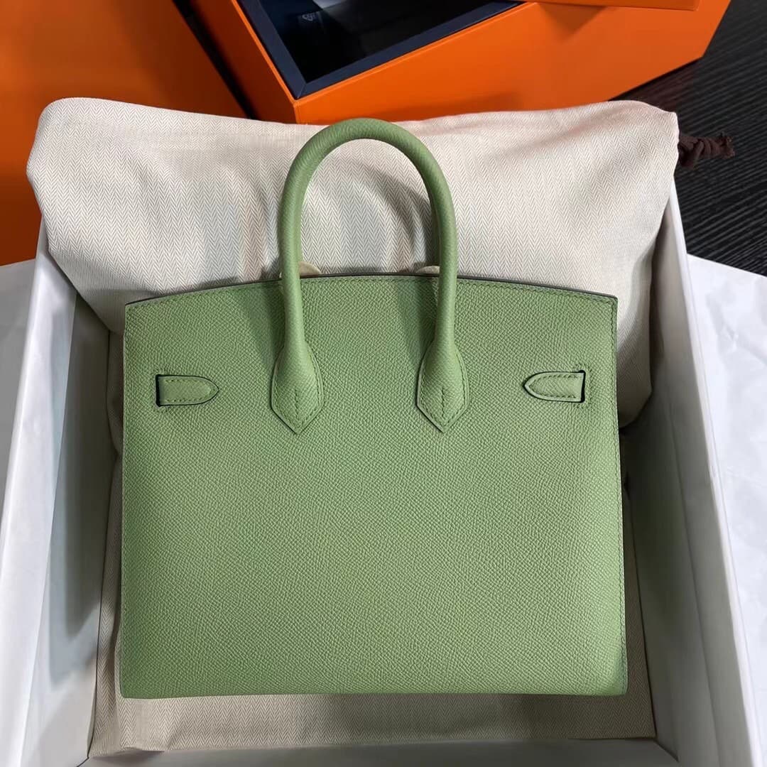 Hermes Birkin Sellier Bag 25/30cm Epsom Leather WAX Vert Criquet High
