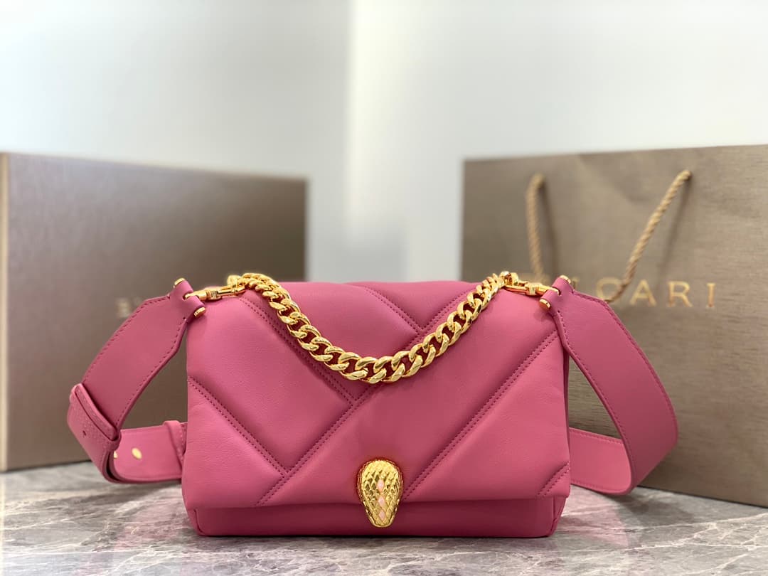 BVLGARI Serpenti Cabochon Small Cross-body Bag Plum Red High