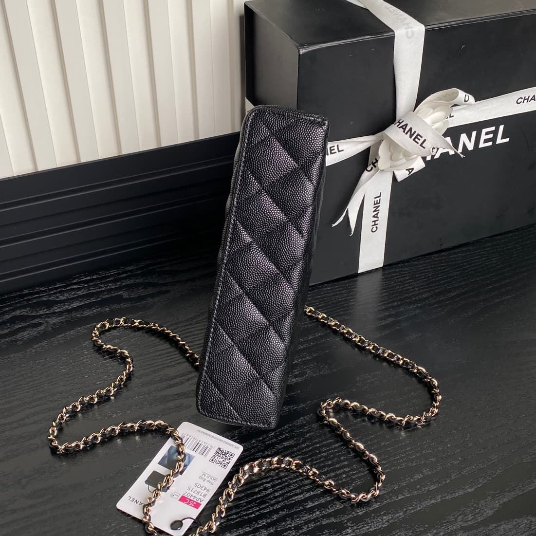 Chanel VANITY WITH CHAIN AP4407 Grained Calfskin & Gold-Tone Metal Black High