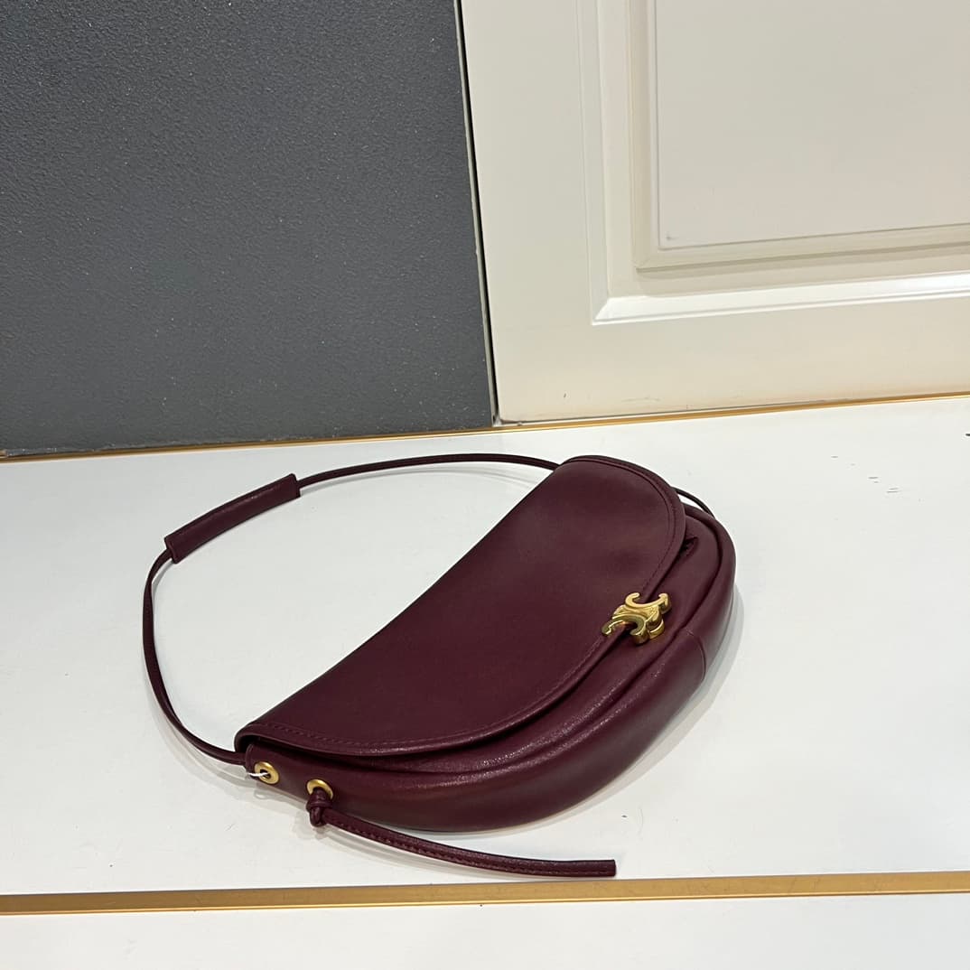 Celine Little Halfmoon Soft Triomphe bag Supple Shiny Lambskin