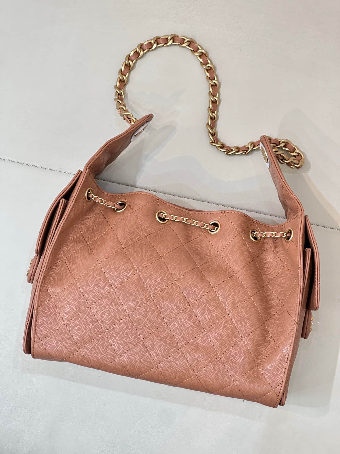 Chanel 25 Small Hobo handbag AS5293 Grained Calfskin & Gold-tone Metal Brown TOP
