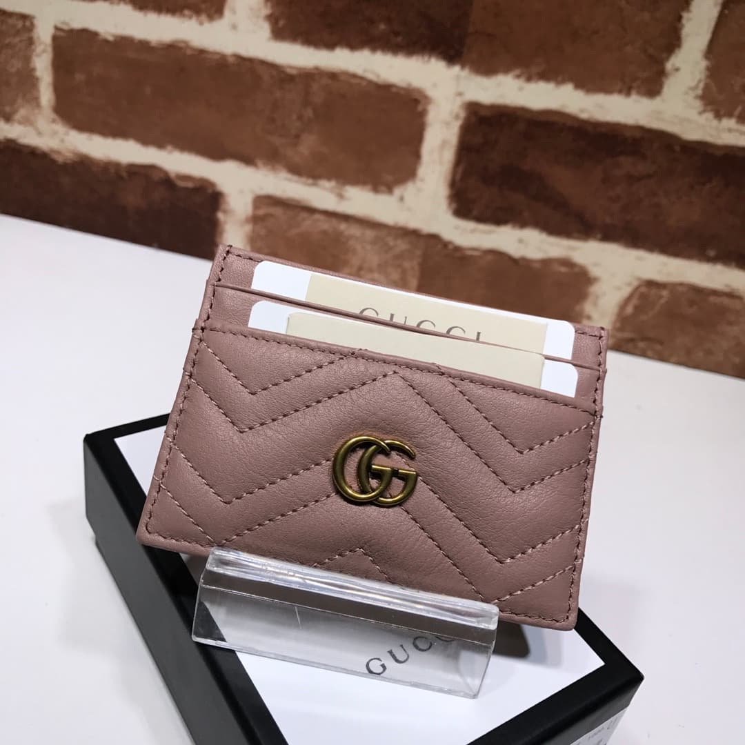 Gucci GG Marmont card case Pink 443127 High