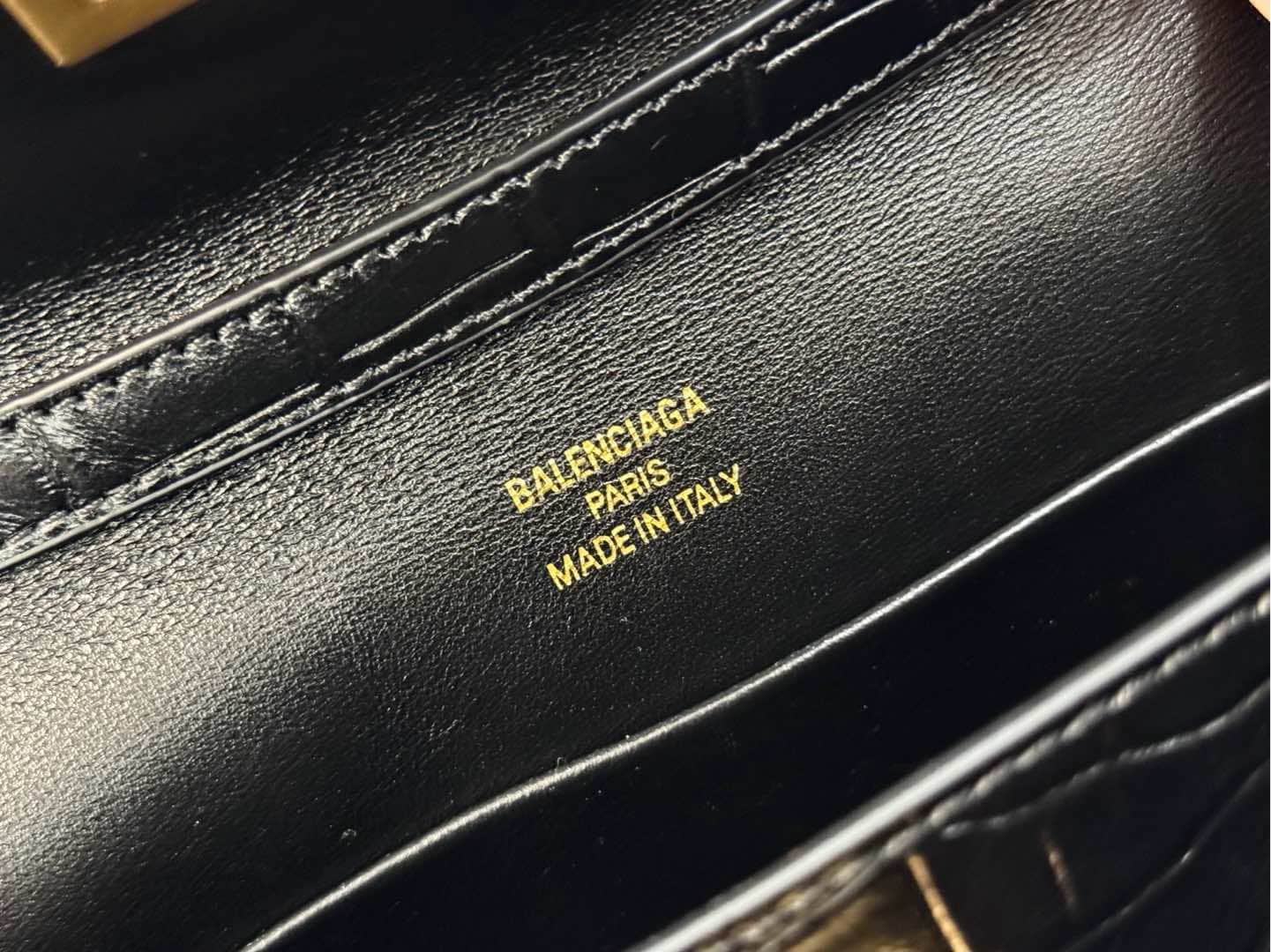 Balenciaga Rodeo Mini Bag in Black Crocodile Embossed Calfskin With Gold-Tone Metal TOP