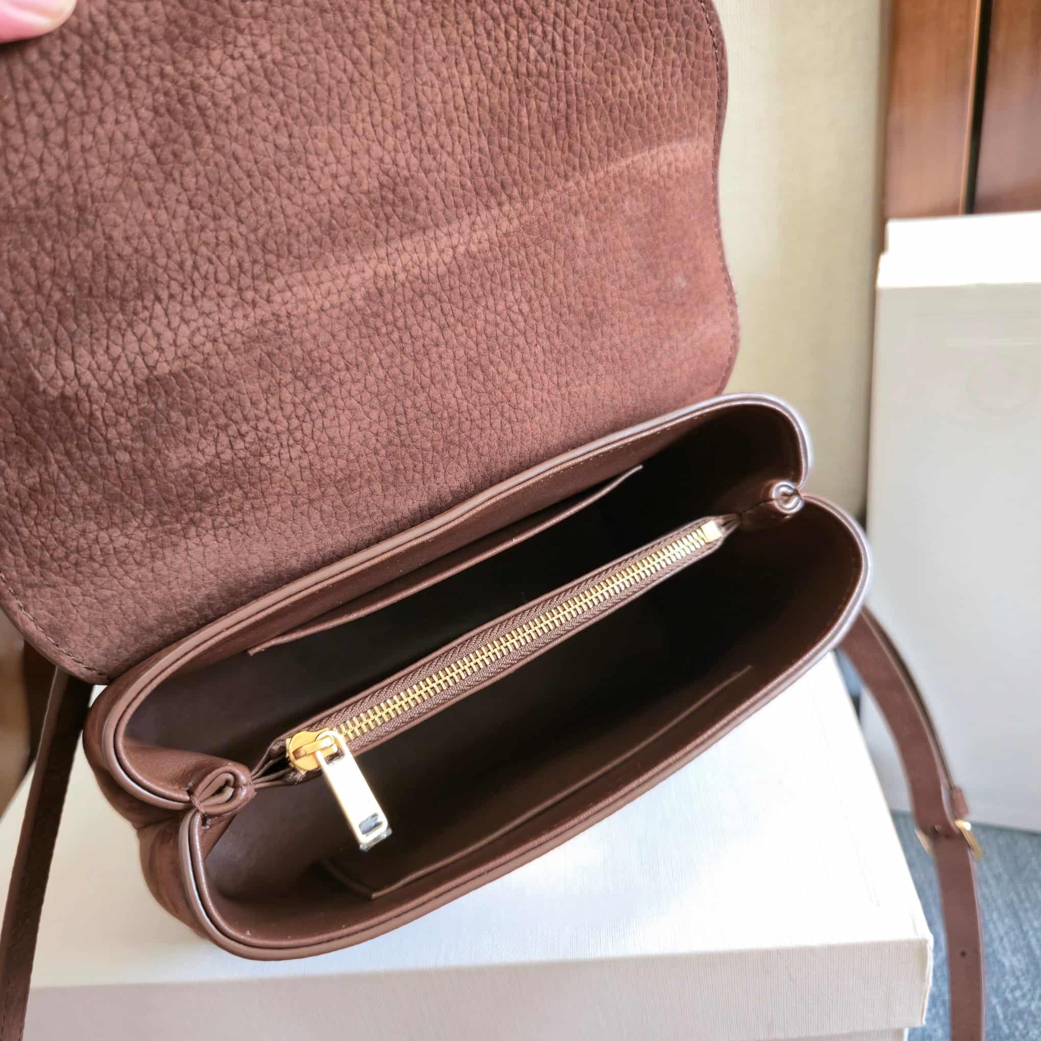 Celine Mini Nino Bag in Chestnut Grained Nubuck Calfskin High