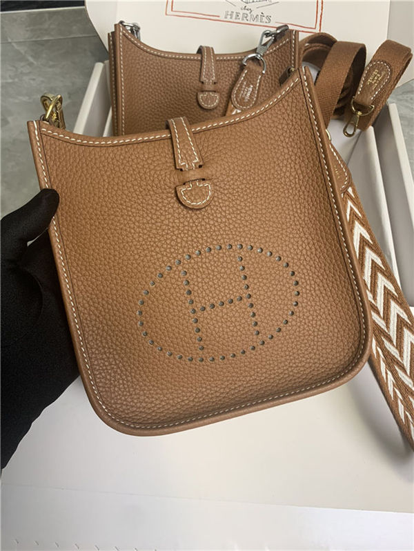 Hermes Evelyne III TPM Mini Bag Togo Leather In Gold WAX High