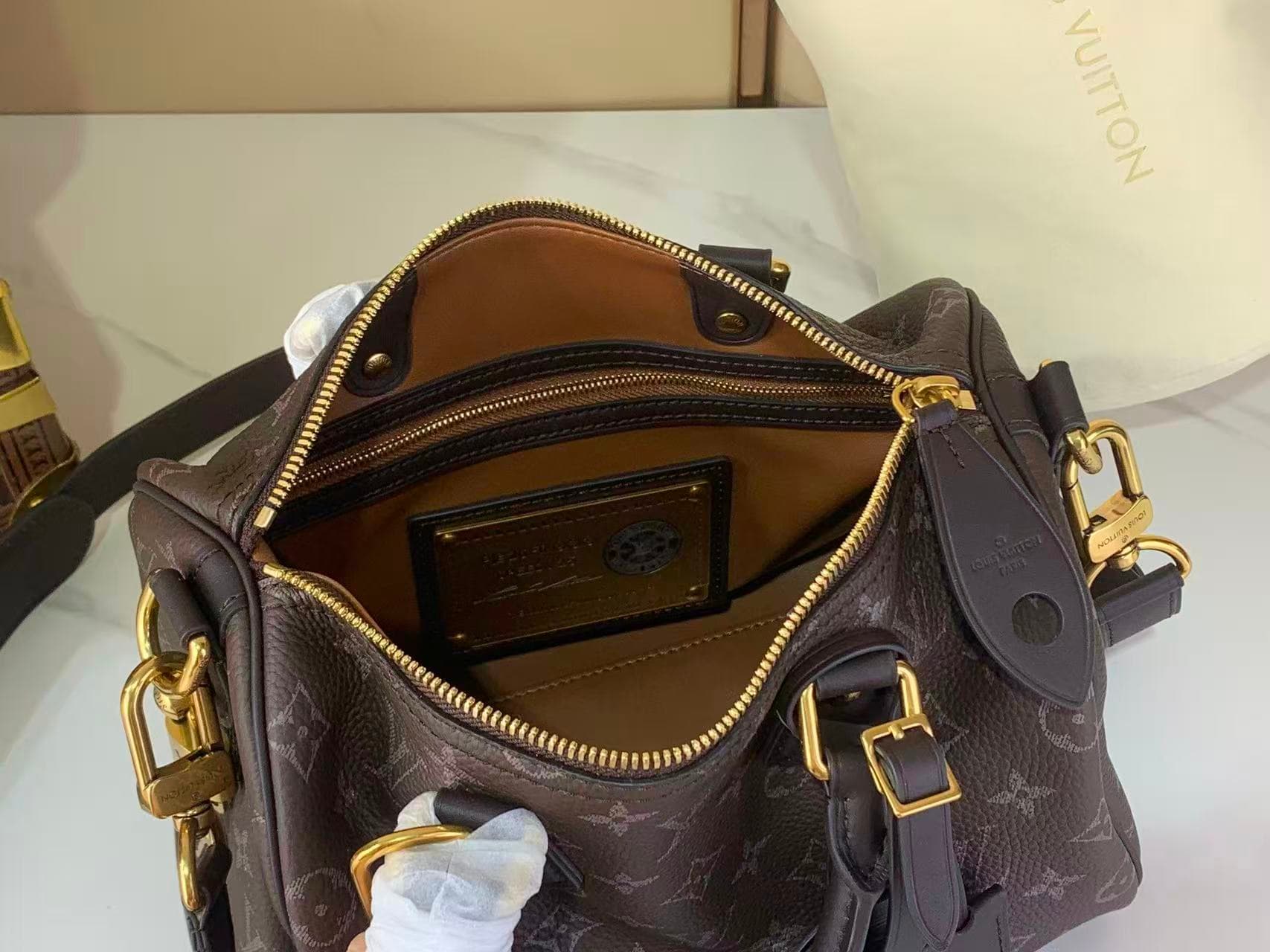 Louis Vuitton Speedy P9 Bandouliere 25 Calfskin leather M27974 Coffee Bean TOP